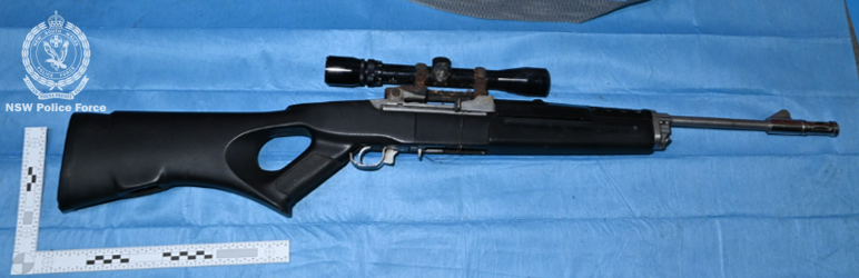 A rifle was among the seven firearms seized.