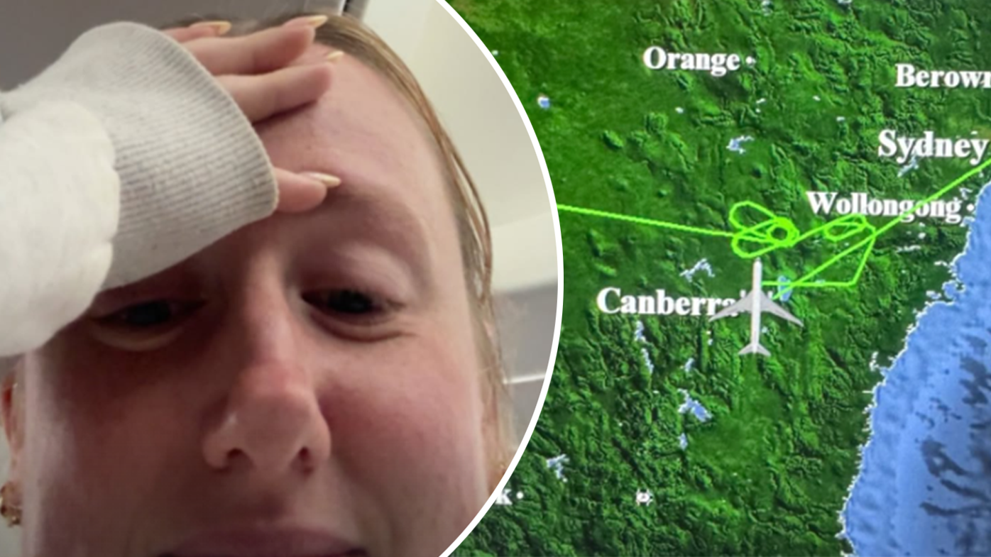 Influencer Elloise shared updates on social media after the flight was redirected to Canberra.