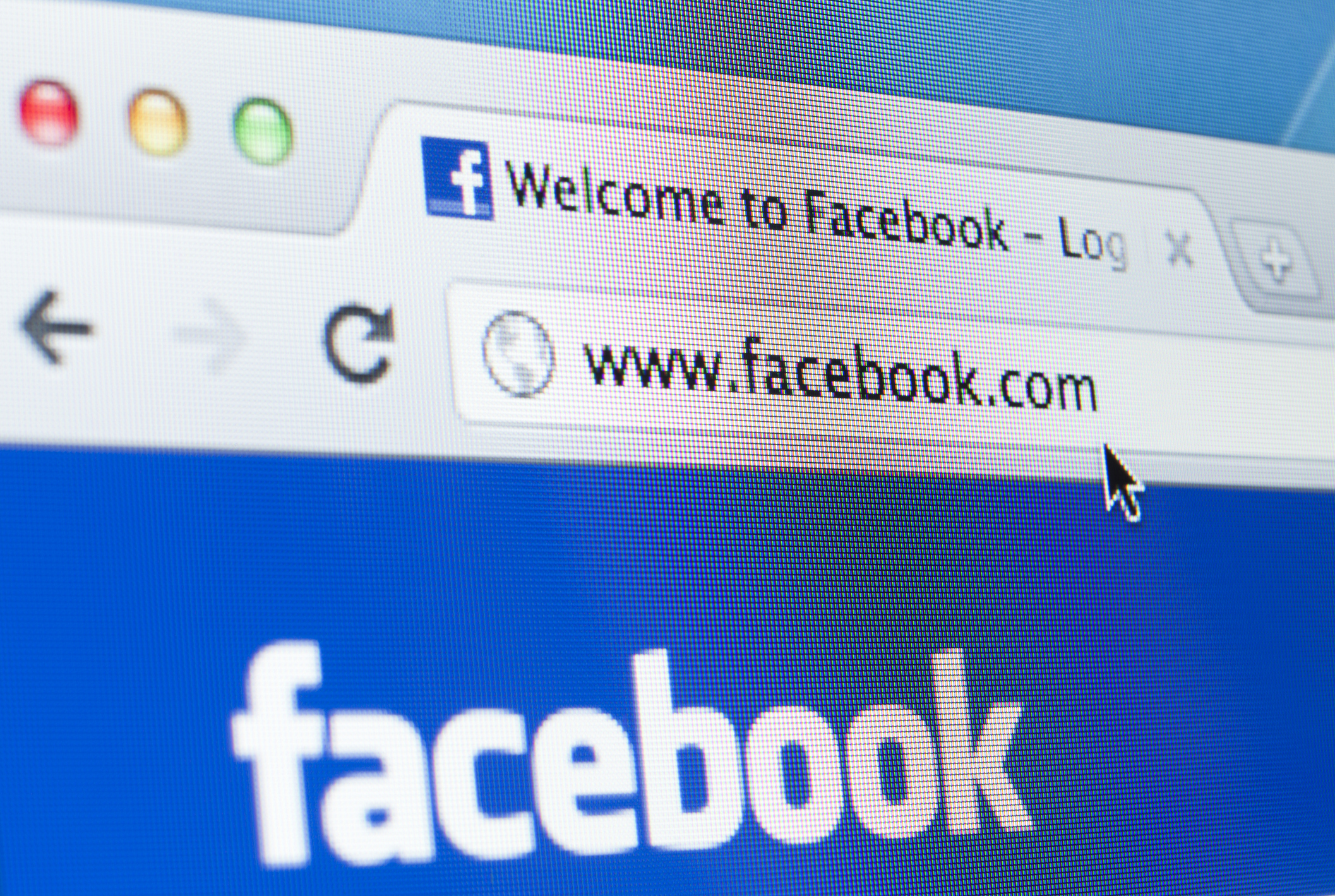 Facebook Homepage Closeup on LCD Screen, Chrome Web Browser