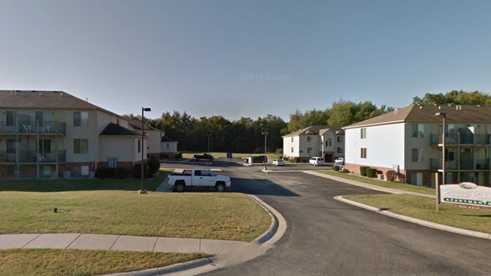 The apartment complex near where the girl was found dead in Indiana, USA.