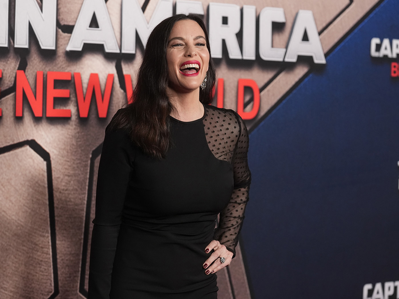 Liv Tyler at at the premiere of Captain America: Brave New World on Tuesday, February 11, 2025, at the TCL Chinese Theatre in Los Angeles. 