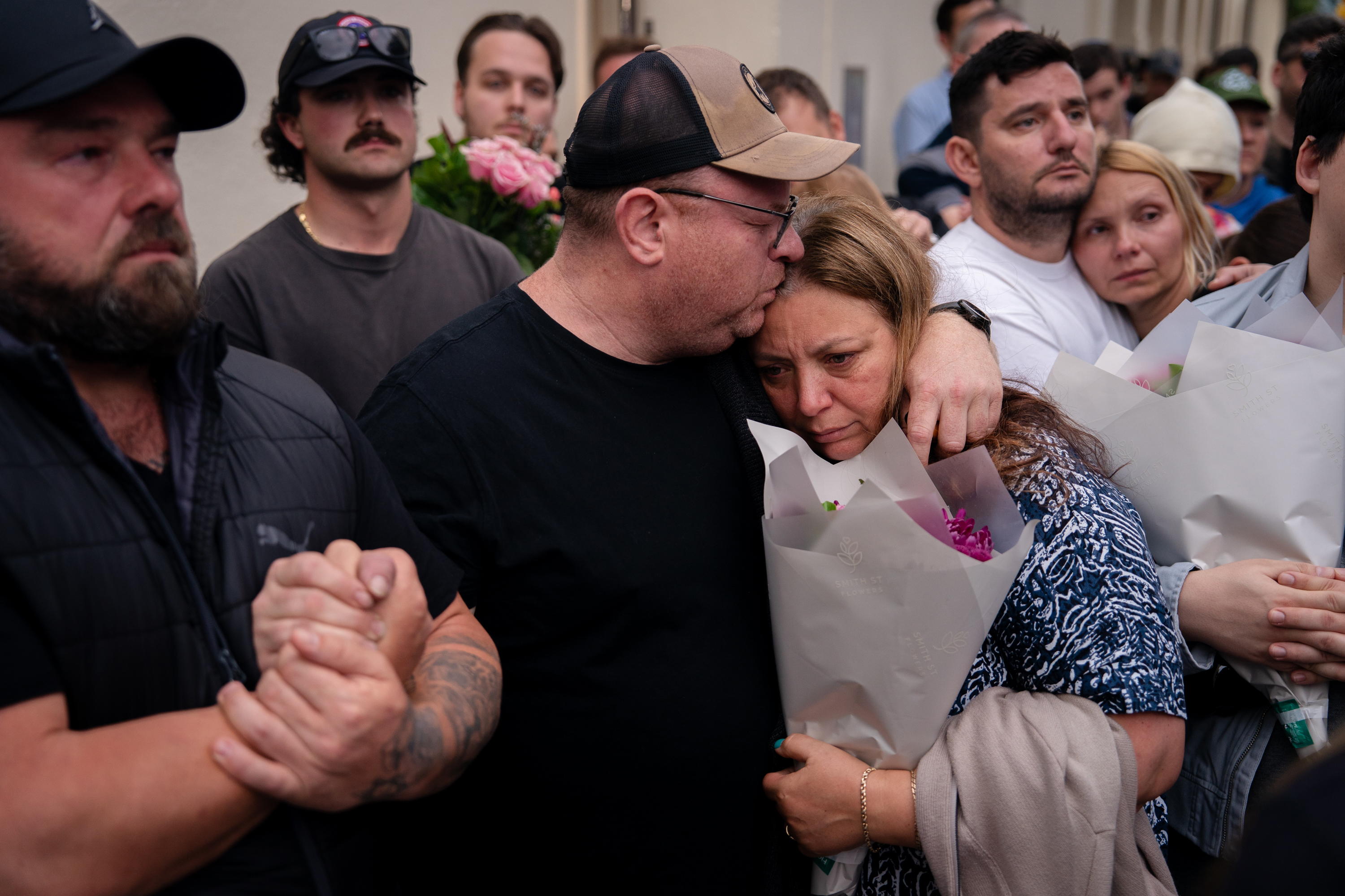 Matilda's mum and dad at Bondi Pavilion vigil