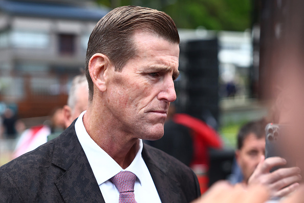 Ben Roberts-Smith attends the ANZAC dawn service in Currumbin.