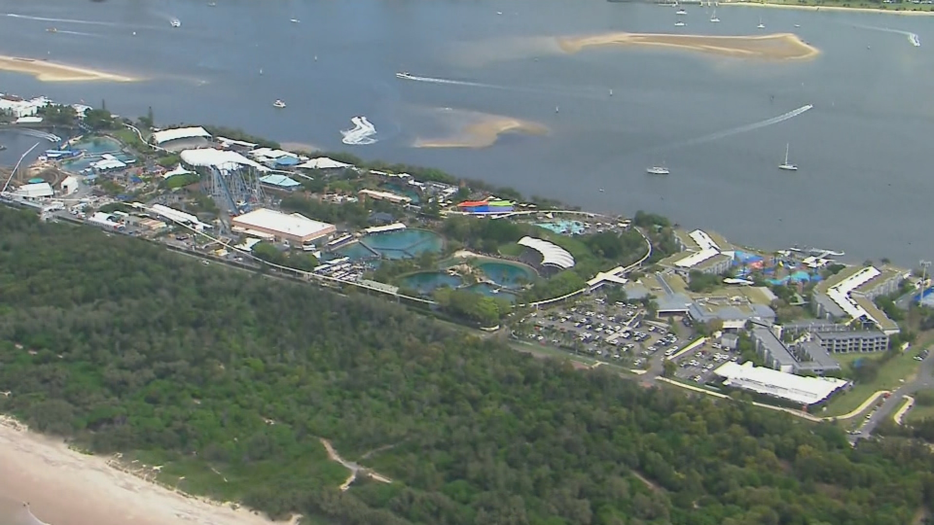 Hospital patients on the Gold Coast are being sent to Sea World Resort to help ease overcrowding in public hospitals.