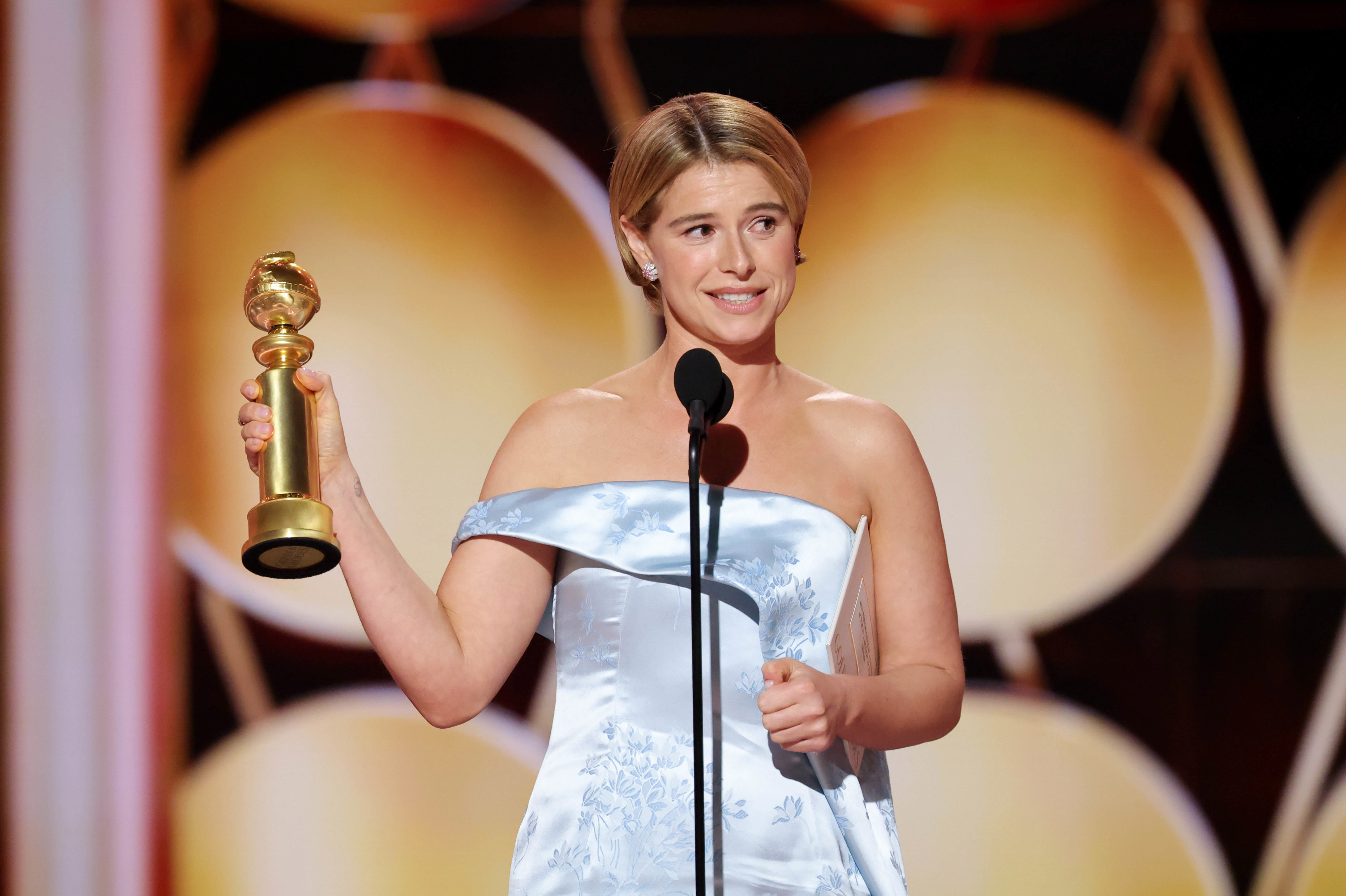 Jessie Buckley at the 83rd Annual Golden Globes held at The Beverly Hilton on January 11, 2026 in Beverly Hills, California. (Photo by Rich Polk/2026GG/Penske Media via Getty Images)
