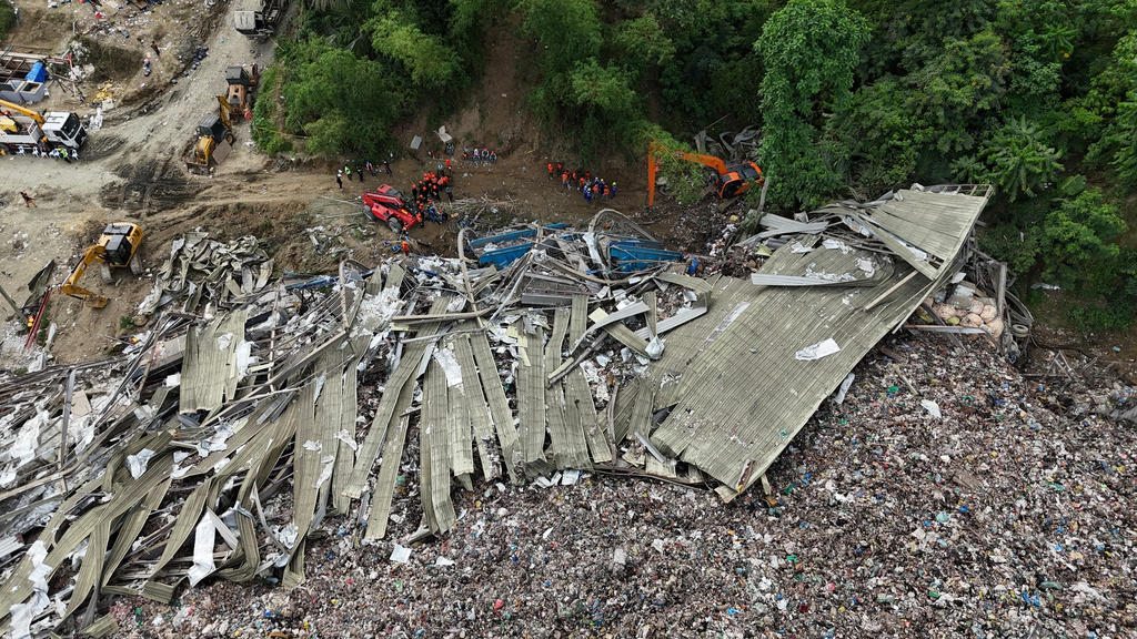 Waste segregation facility in Binaliw, Cebu city, central Philippines