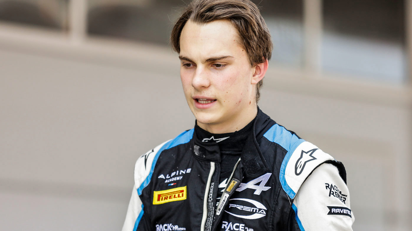 Oscar Piastri during F2 testing in Barcelona.