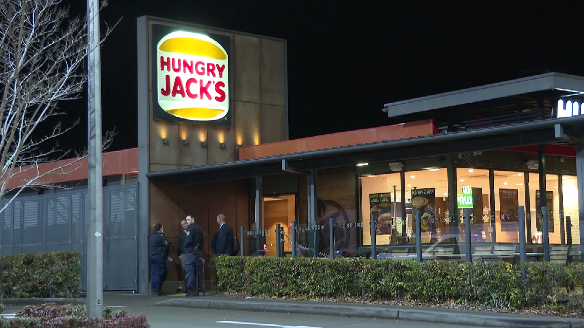 Police claim he ordered a barbecue cheese burger, onion rings and a coke.