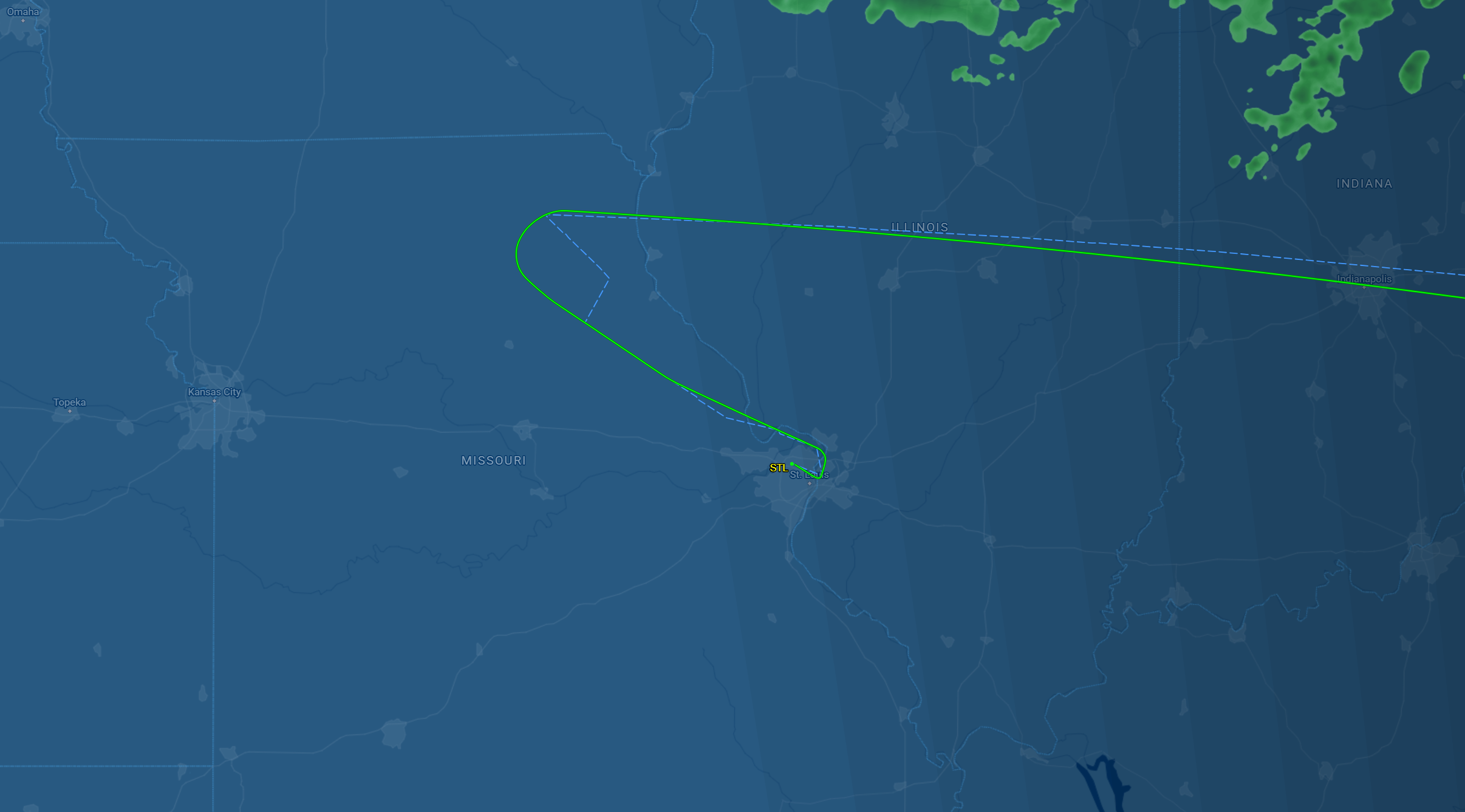 A flight tracking map of the plane carrying Anthony Albanese home from the United States, October 22, 2025.