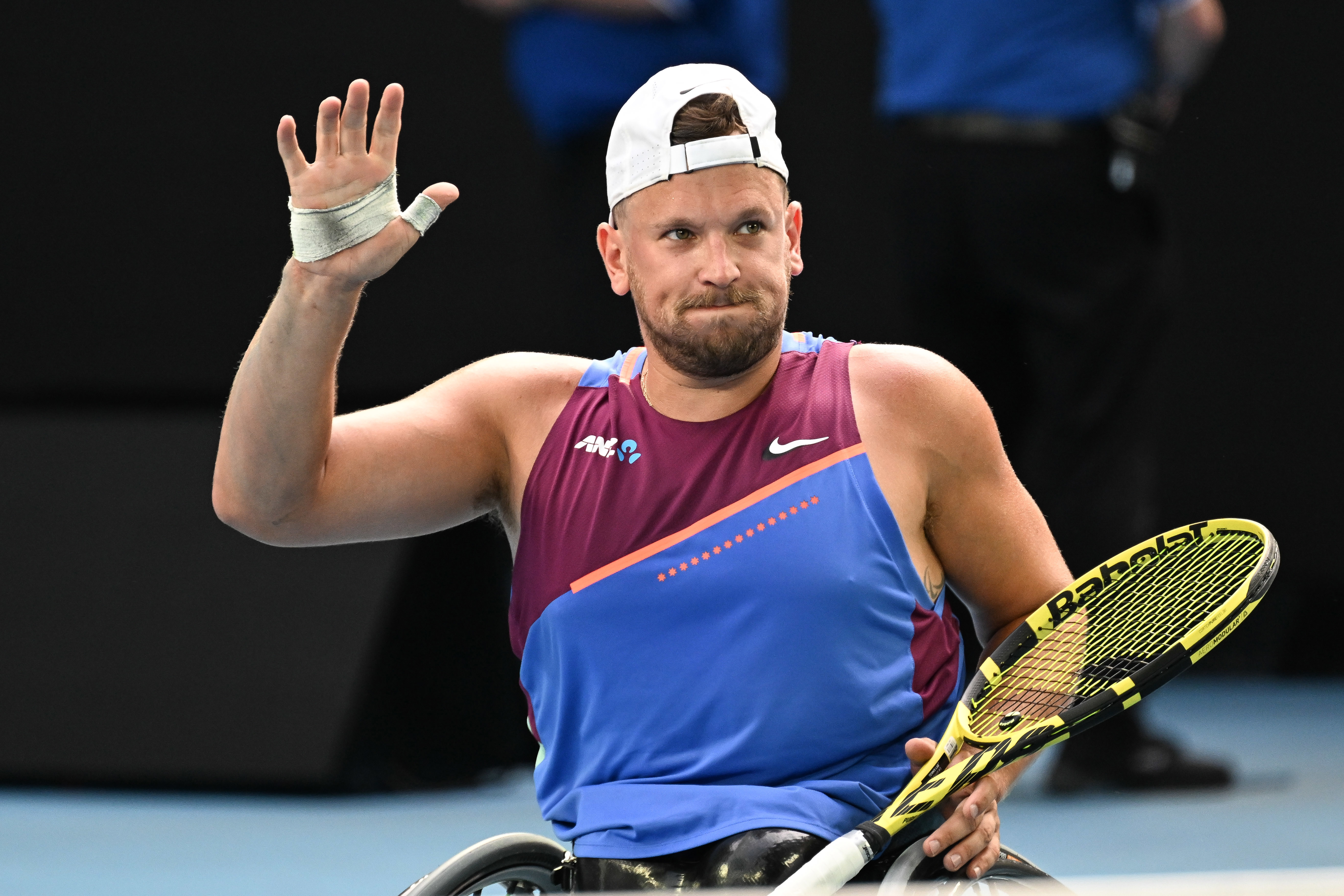 Australian Open 2022. Quad wheelchair singles final. Dulan Alcott v Sam Schroder. 27 January 2022. The Age Sport. Photo: Eddie Jim.