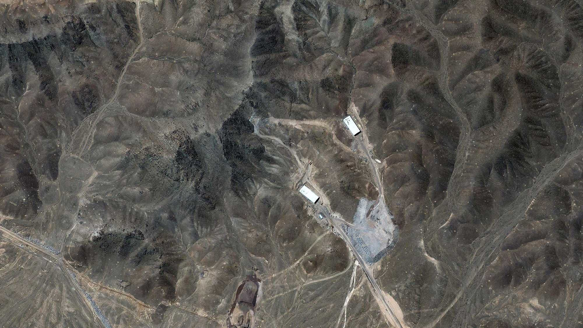 A satellite image of Fordow Fuel Enrichment Plant in Iran, as it was in 2004.