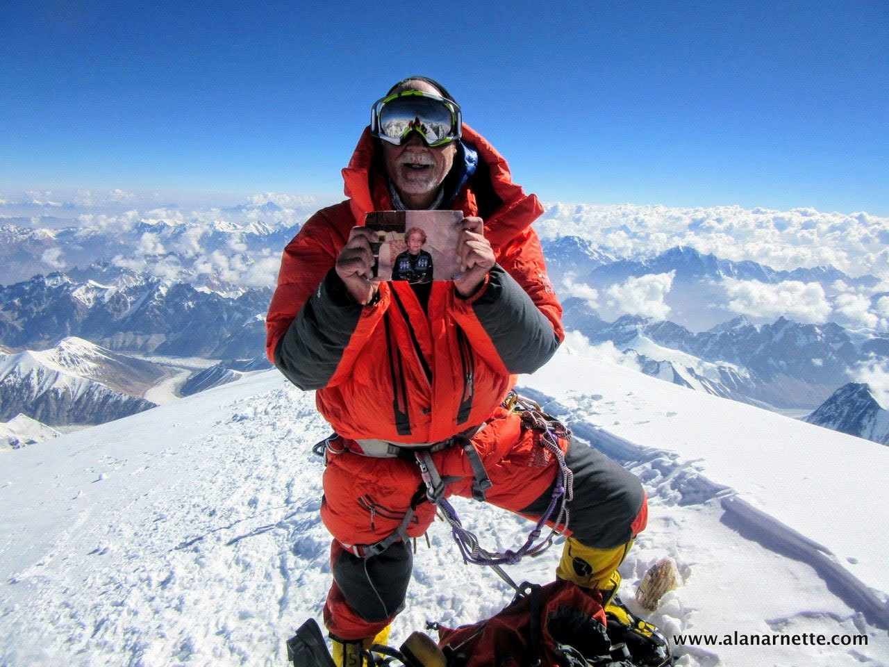 US climber Alan Arnette on the summit of K2.