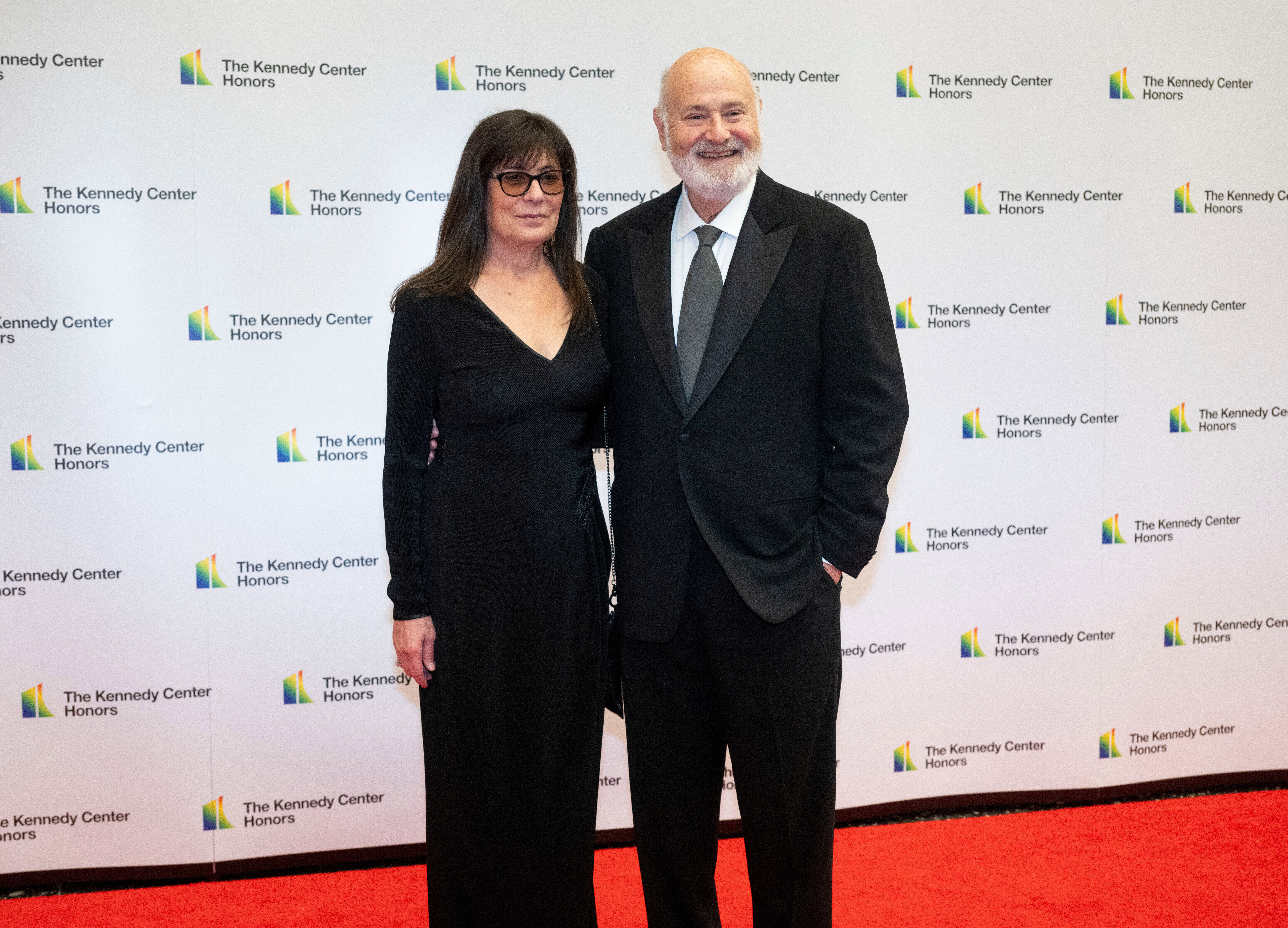 Rob Reiner and Michele Singer Reiner arrive on the red carpet at the State Department for the Kennedy Center Honors gala dinner. They were both found stabbed to death at their Los Angeles home.