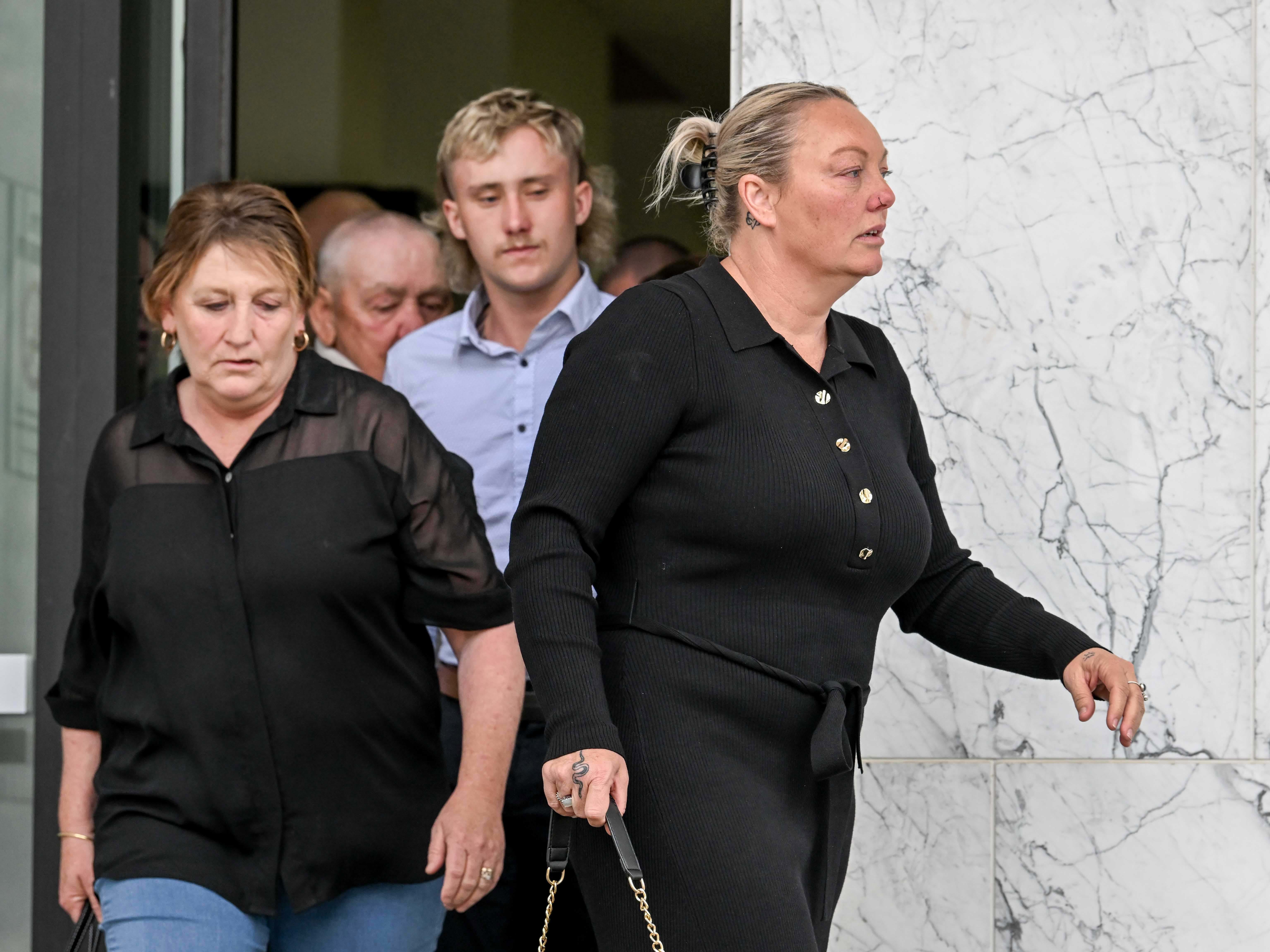 Lachlan Young, 23, did not look at Hannah McGuire's mother Debbie as she read her statement in the Victorian Supreme Court on Monday.
