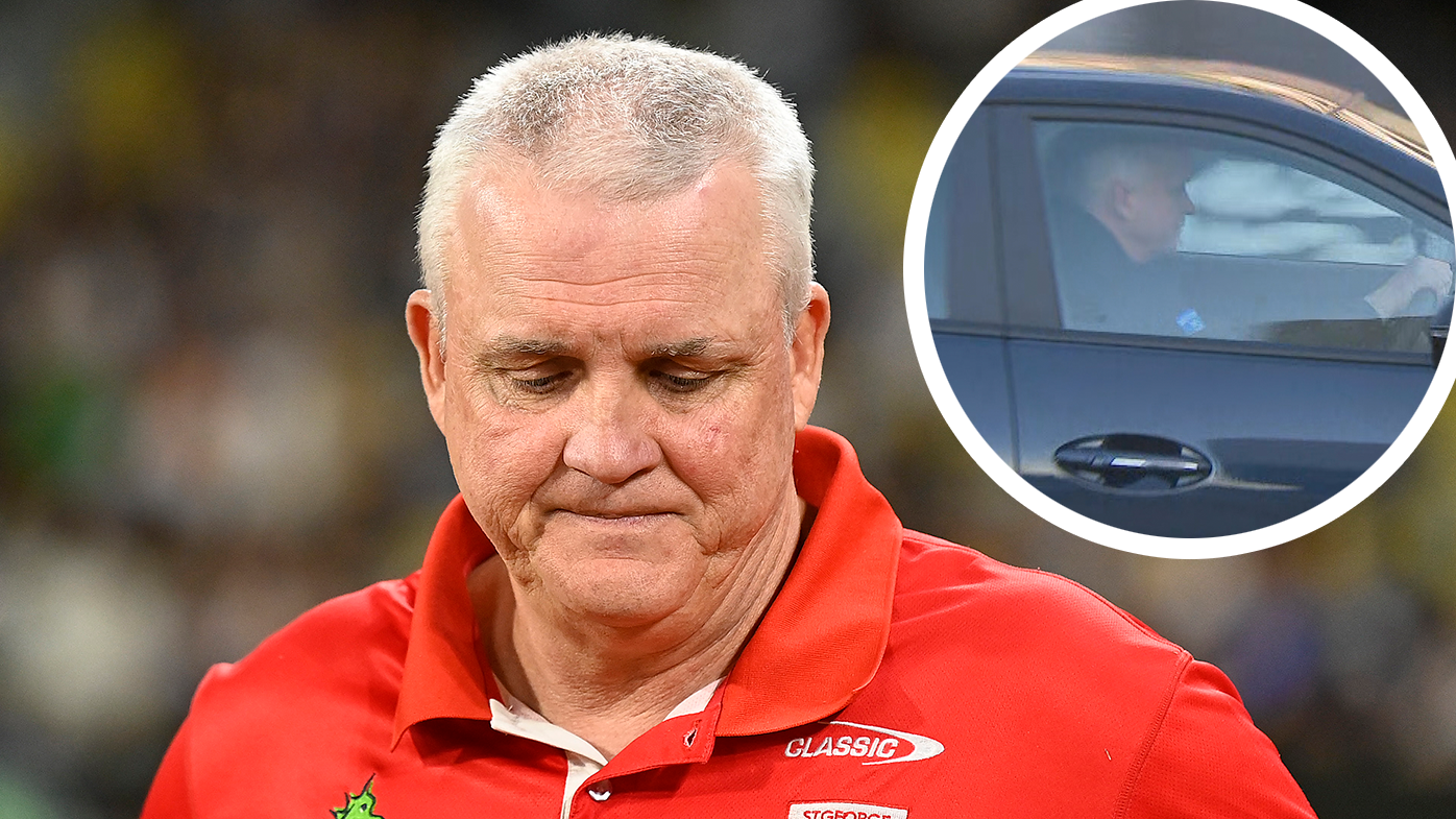 Anthony Griffin was spotted leaving Dragons training shortly after arriving on Tuesday morning.