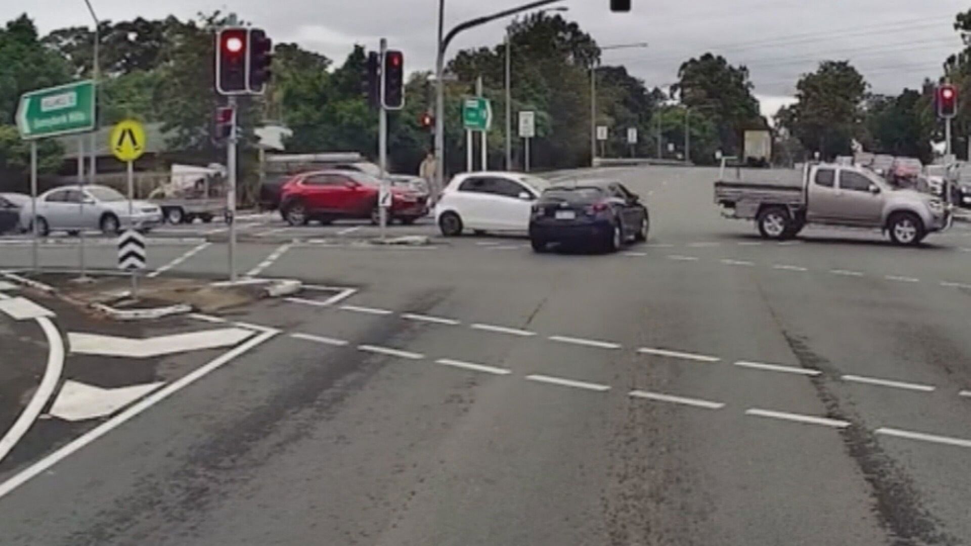 A man has been charged after a dramatic crash at a Brisbane intersection that was captured on dashcam.