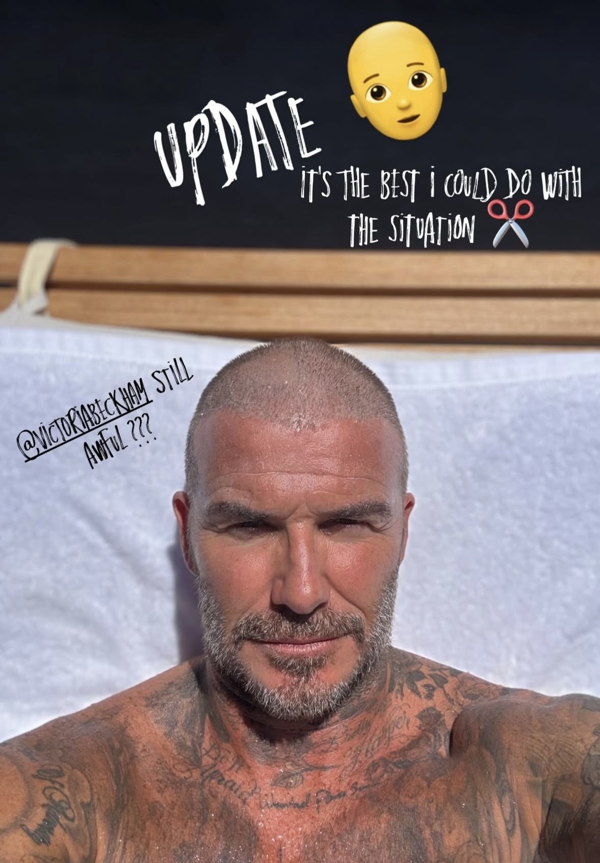 David Beckham reveals a bad hair cut