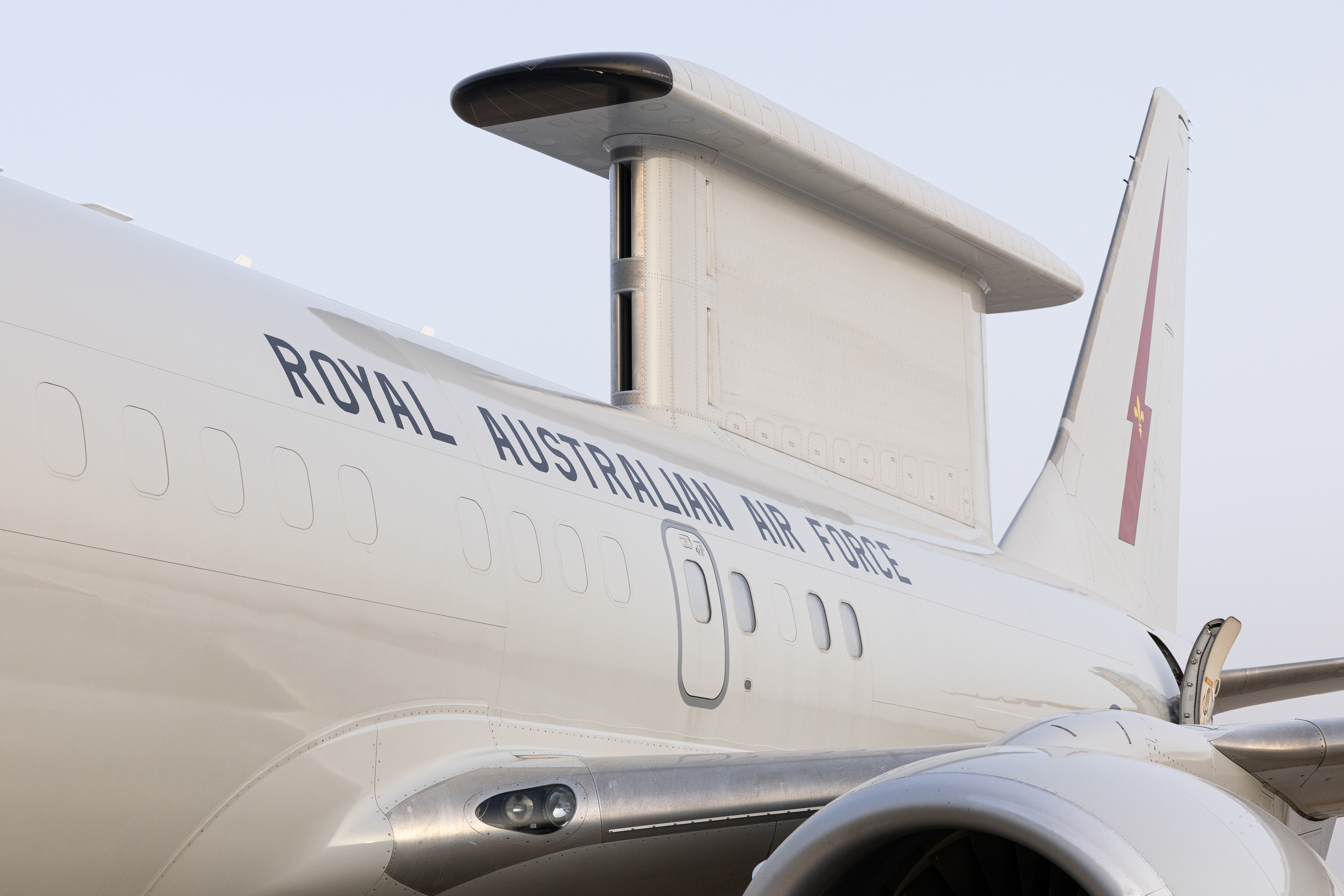 An E-7A Wedgetail aircraft deployed to the Middle-East to provide long-range surveillance in support of the collective self-defence of Gulf partners.