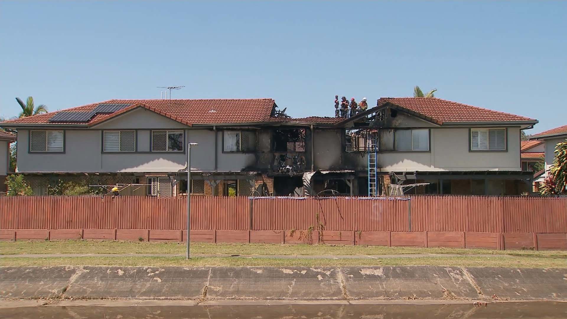 A young girl has died and a woman in her 30s is unaccounted for after flames tore through a row of townhouses east of BrisbaneRaven Rodgers-Talk, eight, ﻿was tragically killed in the fire and the family babysitter Stephanie Ryan is still missing following the horrific blaze, 9News can confirm.
9News understands Raven's parents, Matthew Glen Rodgers-Talk and Chloe Louise Rodgers-Falk, were in Ballina in NSW at the time of the fire.﻿