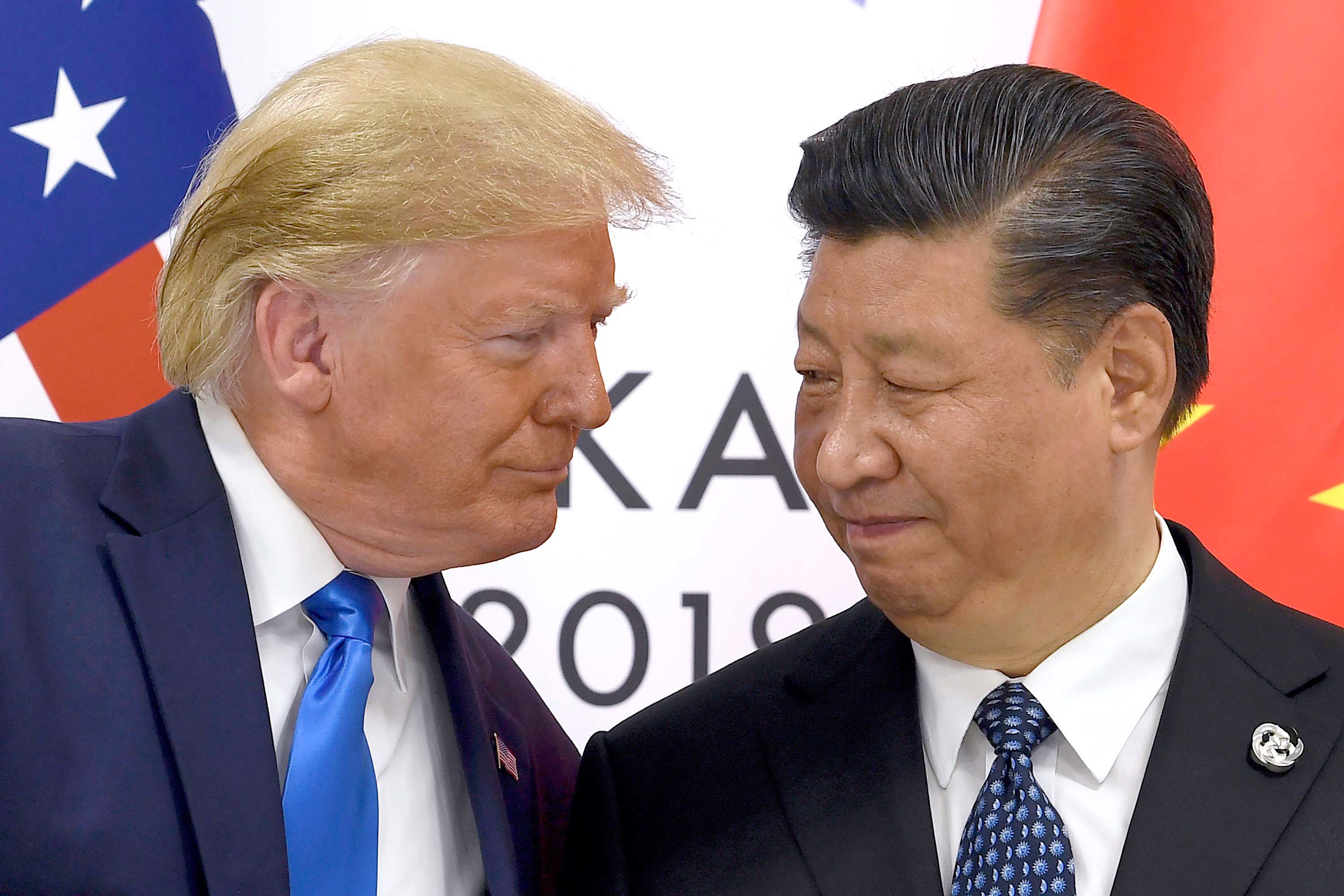 President Donald Trump, left, meets with Chinese President Xi Jinping on the sidelines of the G-20 summit in Osaka, Japan.