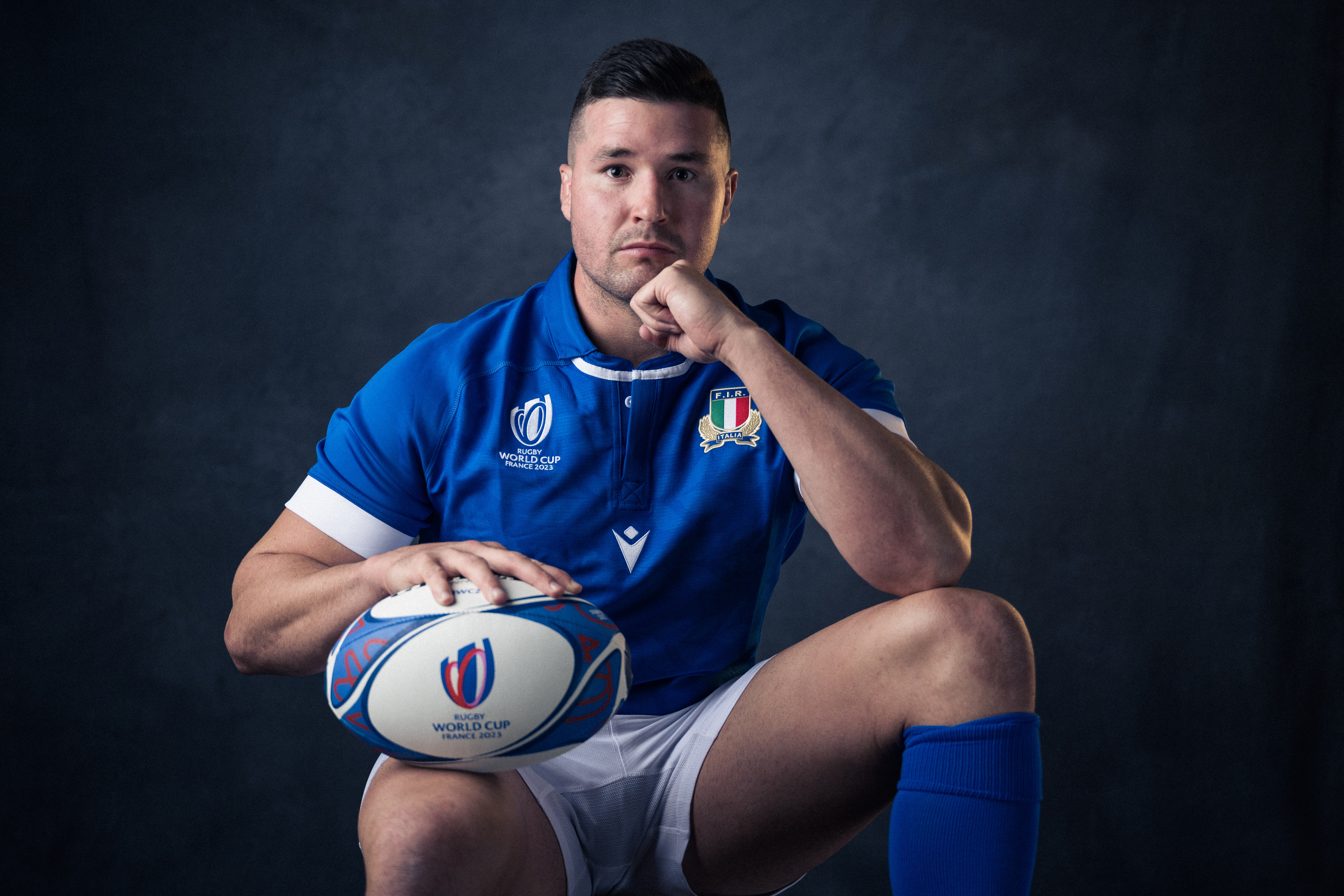 Sebastian Negri of Italy poses for a portrait during the Rugby World Cup squad photocall.