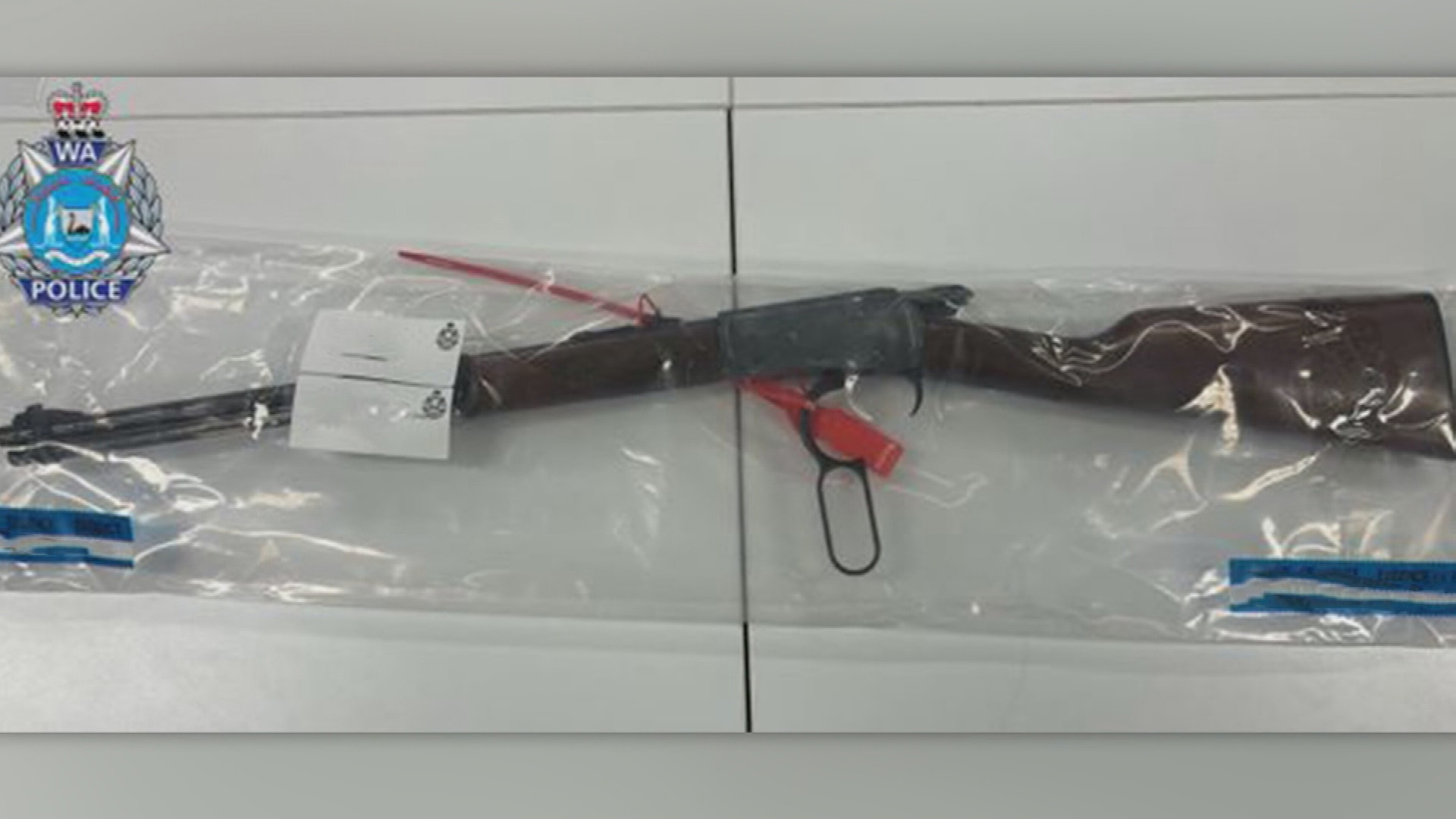 Evidence showing firearm allegedly used during Innaloo home invasion