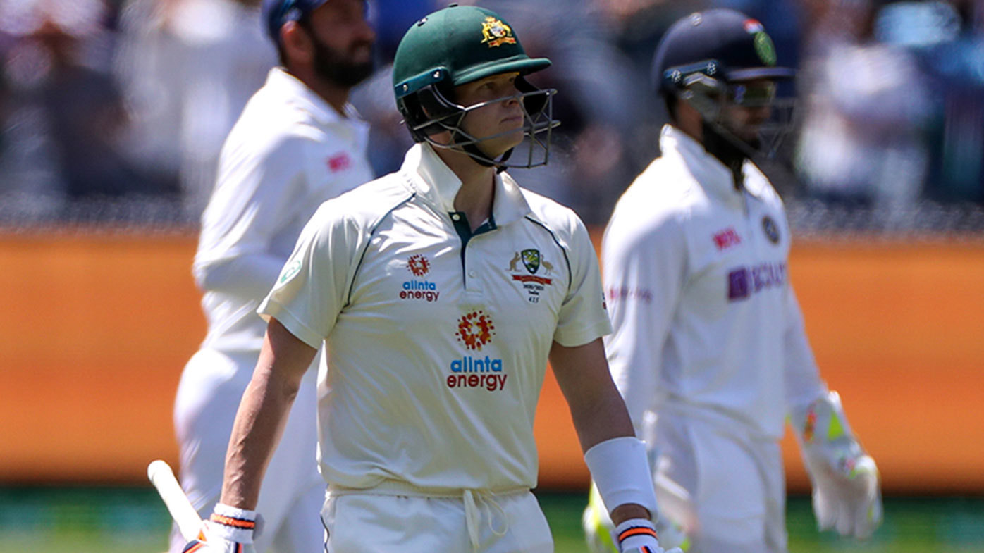 Steve Smith is dismissed for a duck on the opening morning of the second Test.