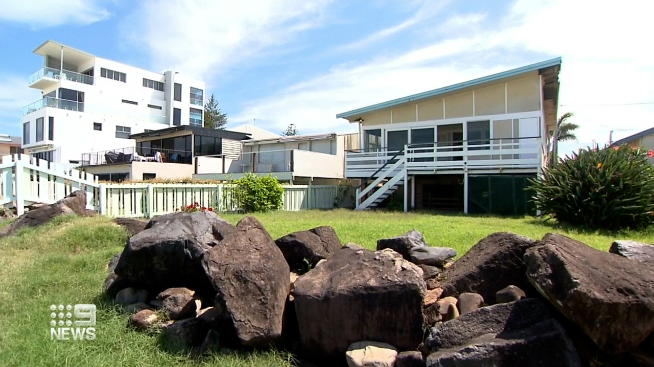 The Palm Beach home backs right onto the sand, boasting incredible beach views.