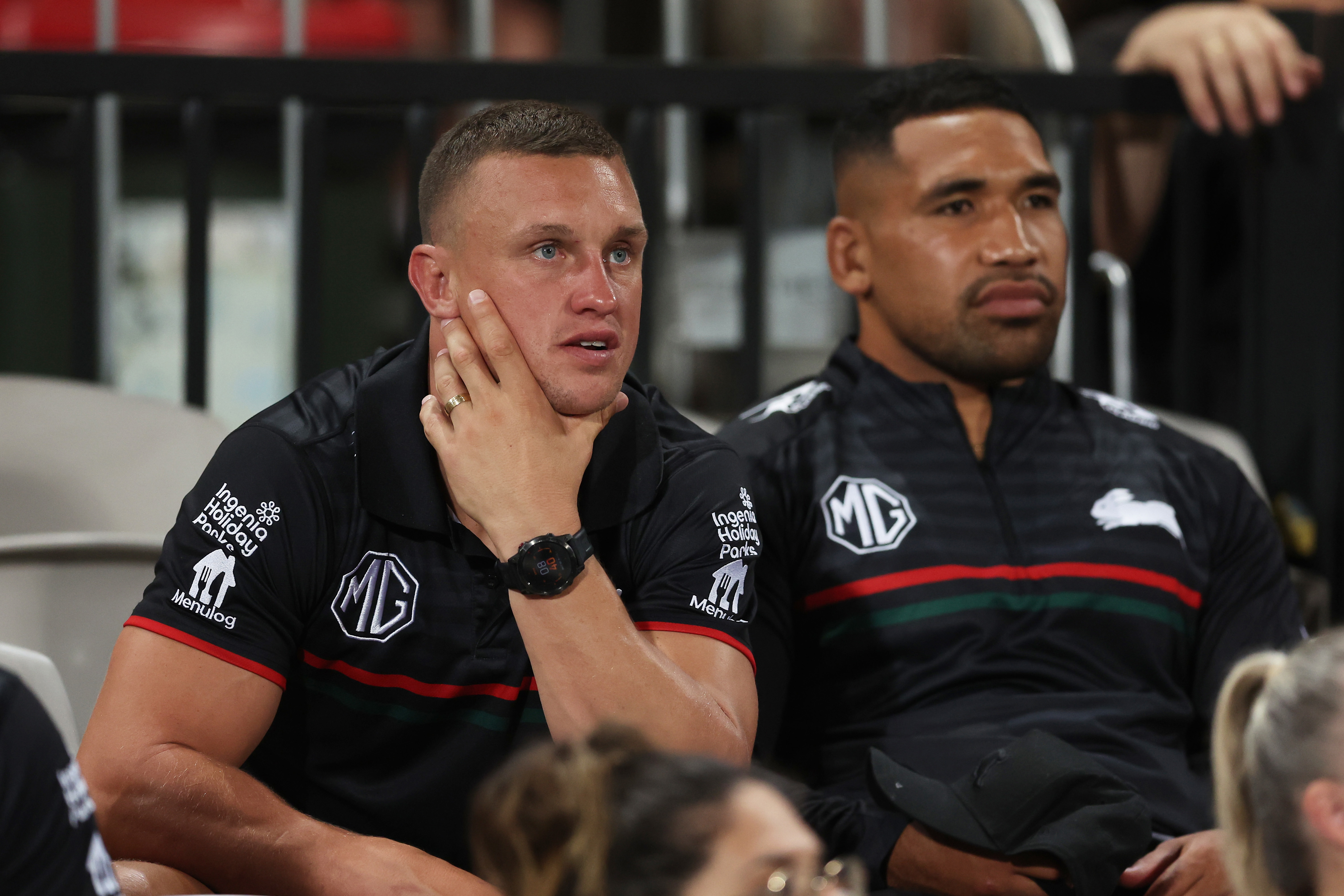 New Rabbitohs recruit Jack Wighton looks on during the NRL Pre-Season Challenge match between St George Illawarra Dragons and South Sydney Rabbitohs.
