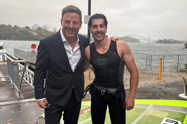 2GB breakfast host Ben Fordham rushed to the aid of windsurfer who found themselves in trouble during a day out on Sydney Harbour.