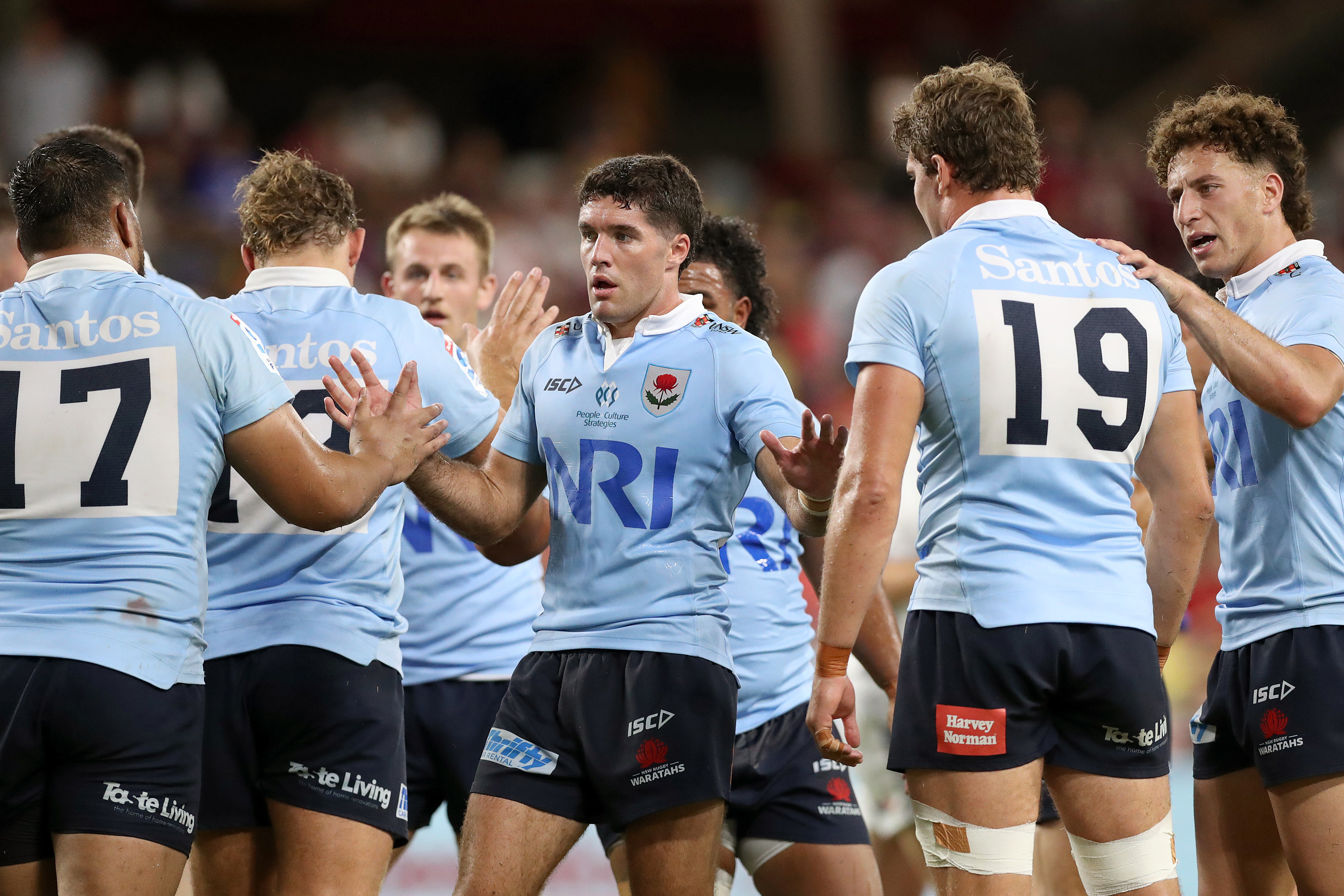 Ben Donaldson of the Waratahs reacts at full time during the Super Rugby Pacific match against the Queensland Reds.