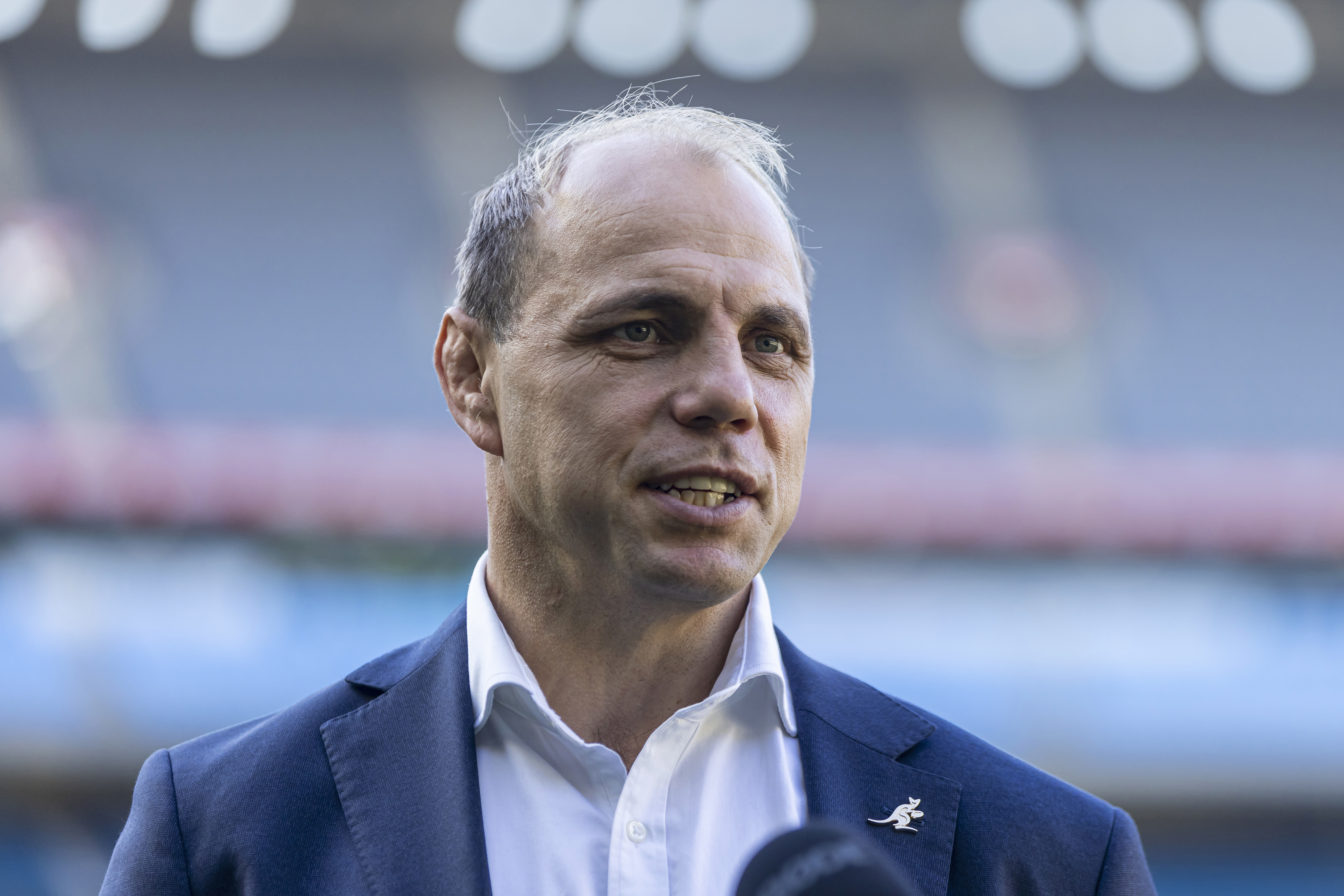 Rugby Australia CEO Phil Waugh speaks to media at the announcement of the British & Irish Lions Tour ticket sales.