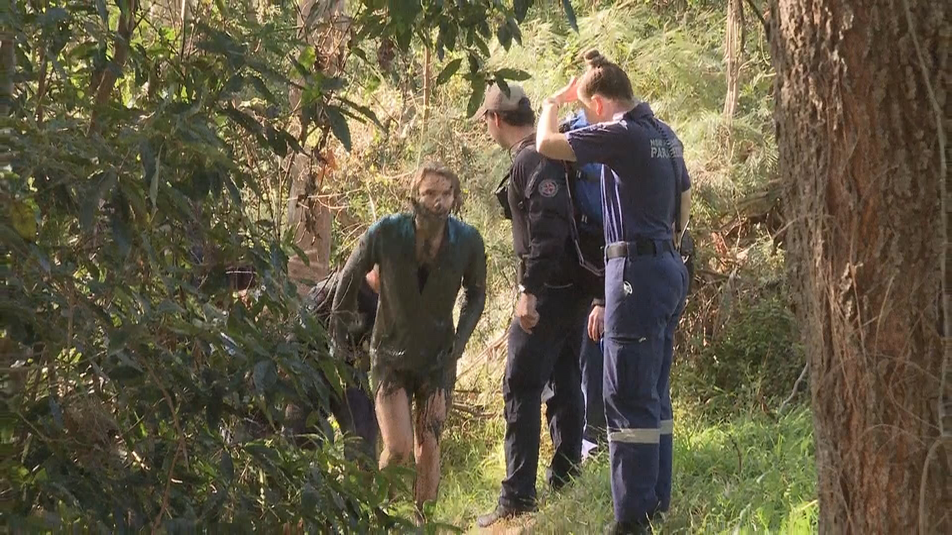 The 34-year-old woman ran into neck-deep mud by the Georges River to try and escape from the animals.She broke her arm, needs surgery on her hand and had been bitten on the face, neck and legs.﻿