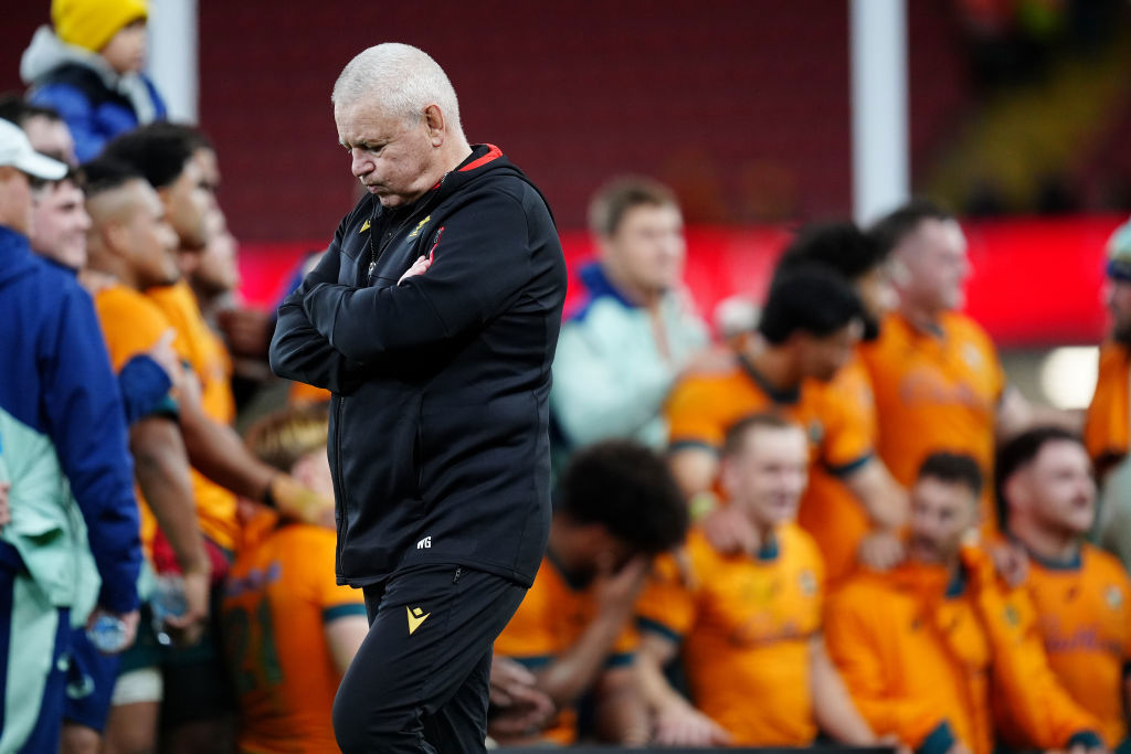 Wales coach Warren Gatland reacts after the match.