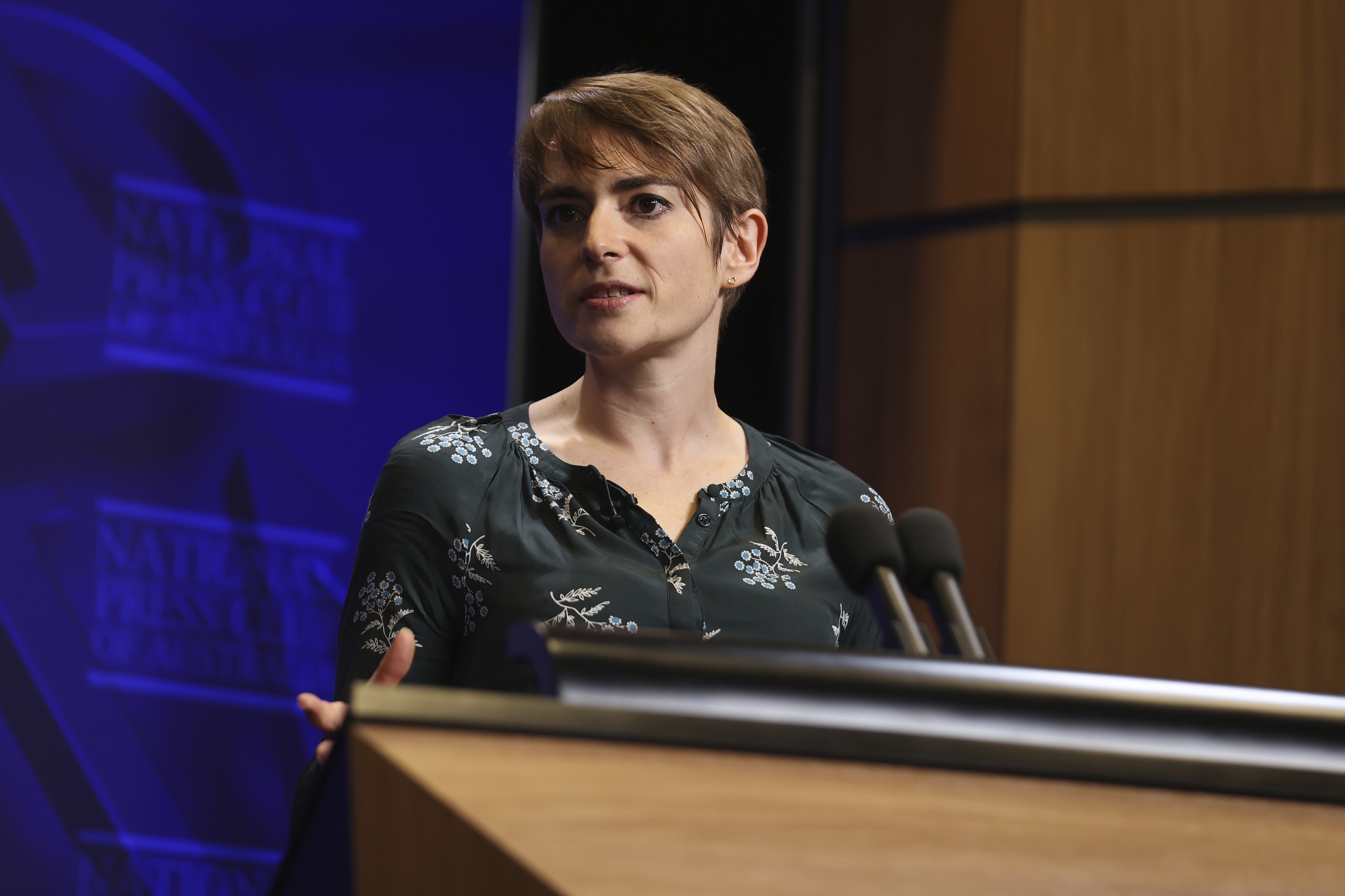 Dr Sarah Hunter at the National Press Club.