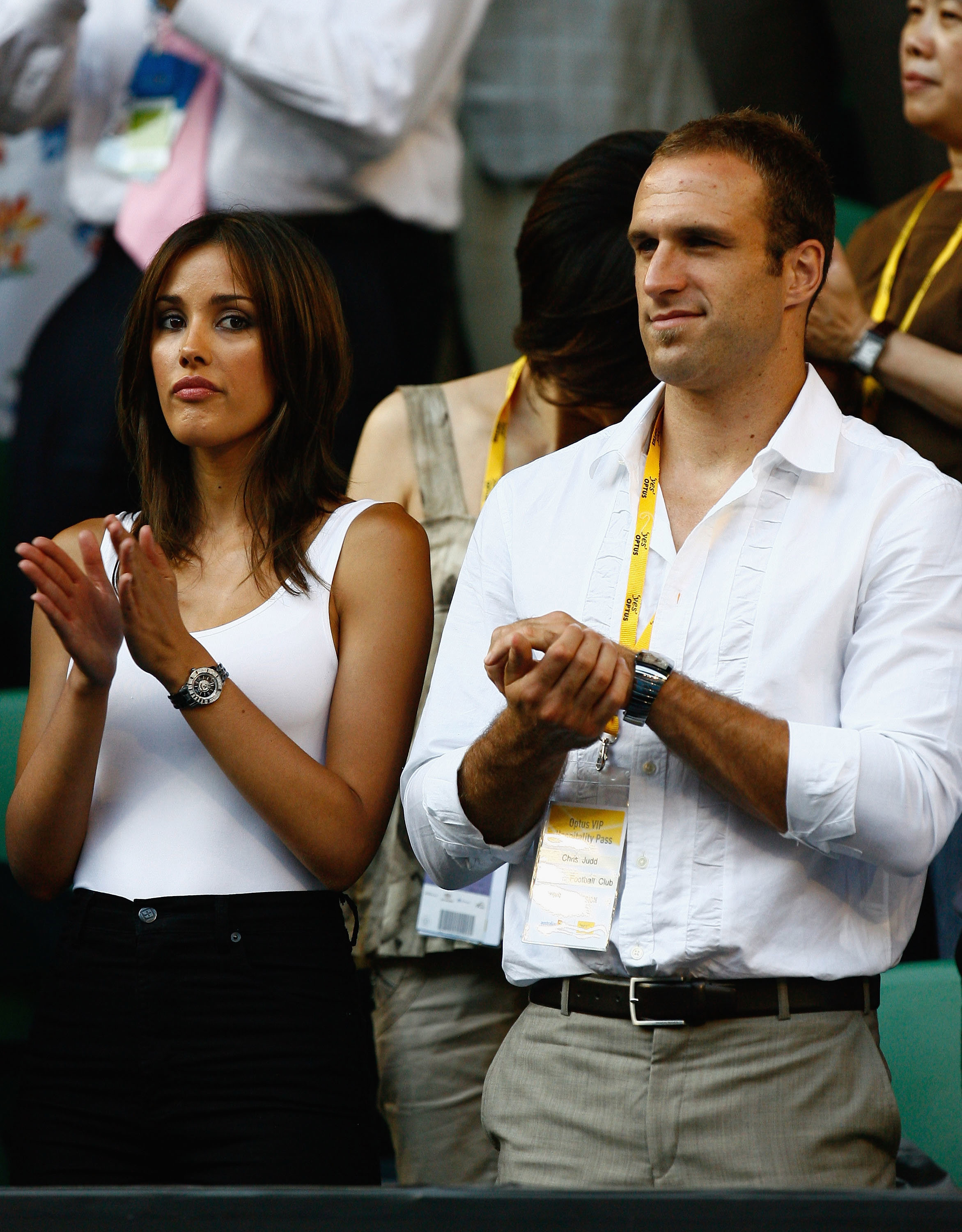 Rebecca Twigley and Chris Judd during day 14 of the 2009 Australian Open at Melbourne Park on  February 1, 2009 in Melbourne, Australia.