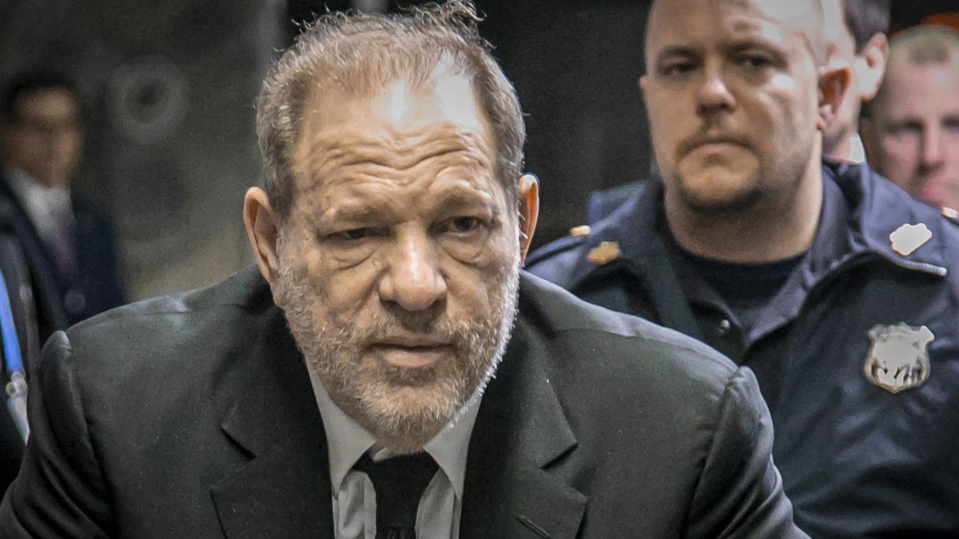 Harvey Weinstein leaves a Manhattan courthouse after a second day of jury selection for his trial on rape and sexual assault charges.