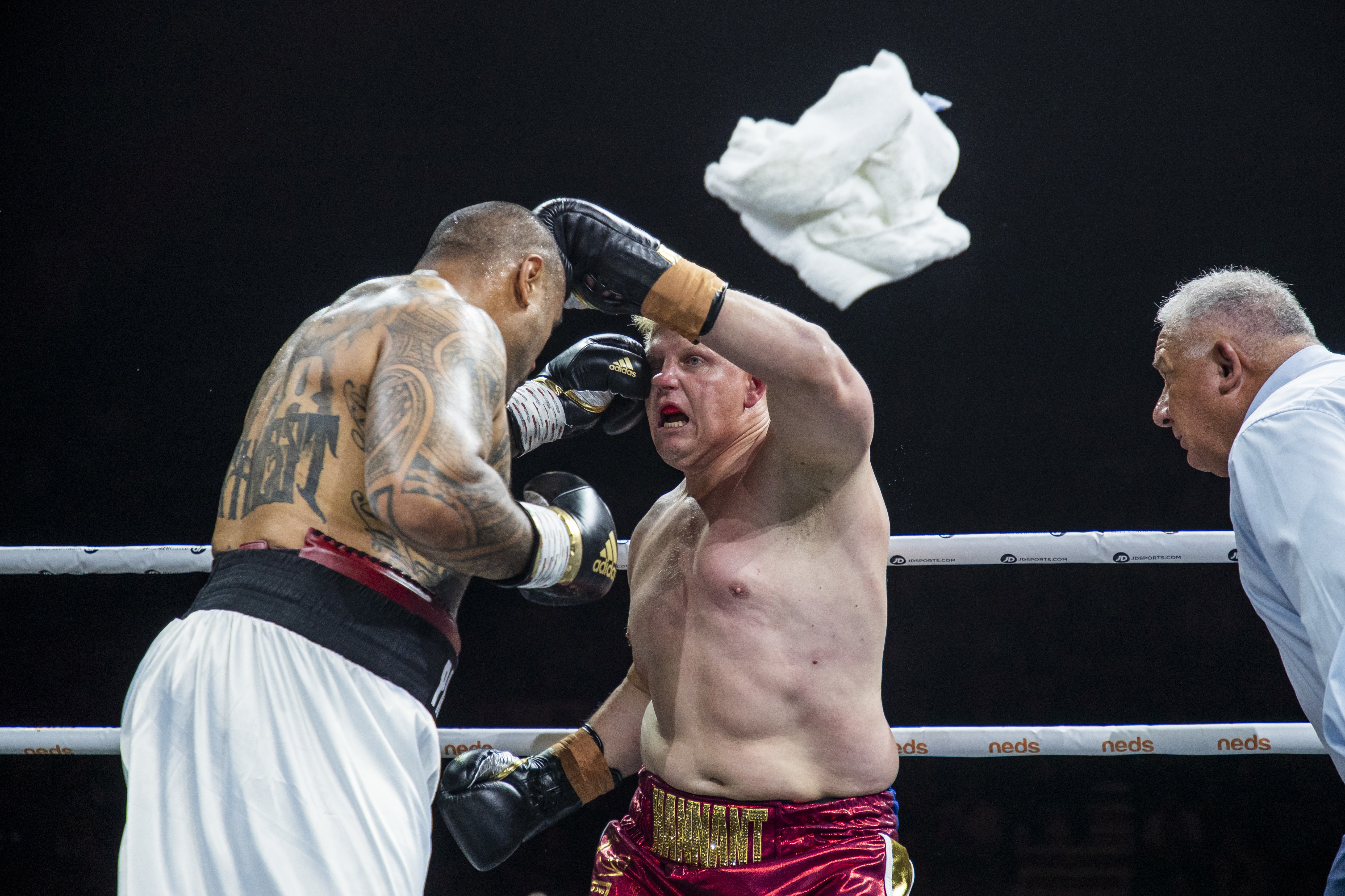 Ben Hannant's team throws the towel in as Junio Paulo throws a jab.