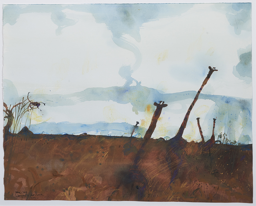 Caddick also once owned this painting from renowned Australian artist John Olsen, titled "Giraffes & Wet Season". It's estimate sits at $25,000 - $35,000.