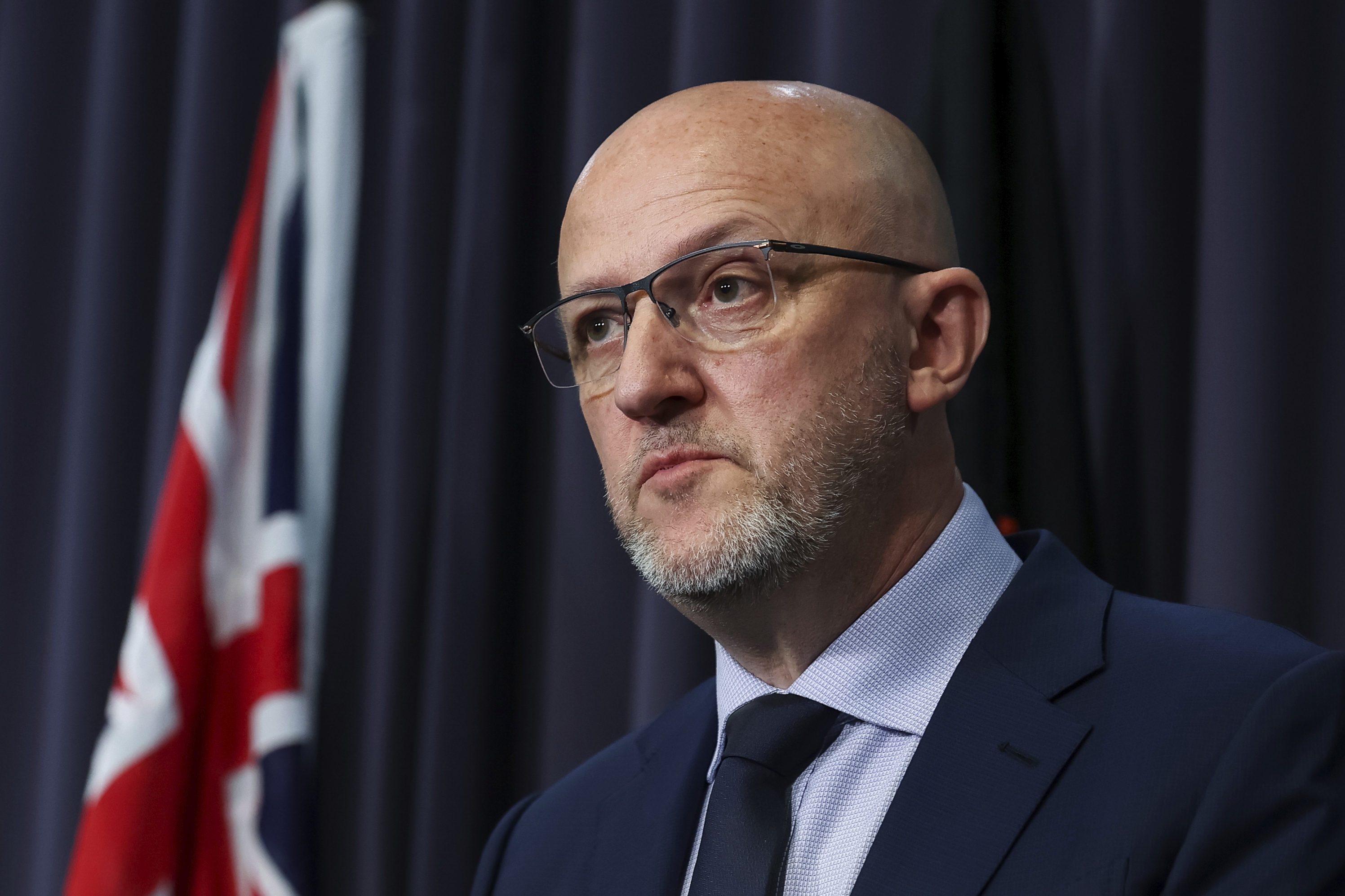 ASIO Director-General of Security Mike Burgess during a press conference following a shooting at Bondi, at Parliament House in Canberra on Sunday 14 December 2025.