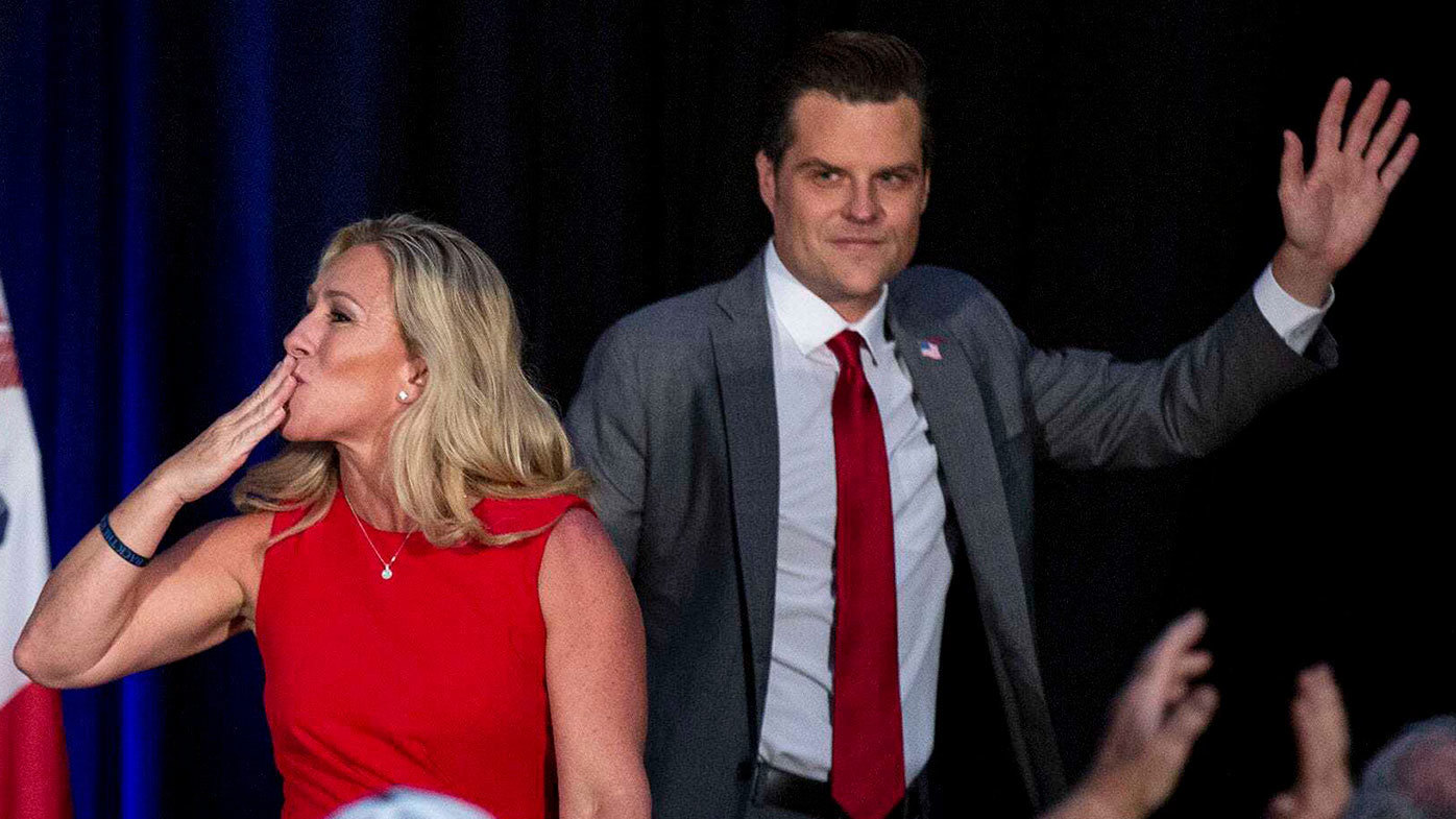Marjorie Taylor-Greene and Matt Gaetz are prominent members of the conservative Freedom Caucus.