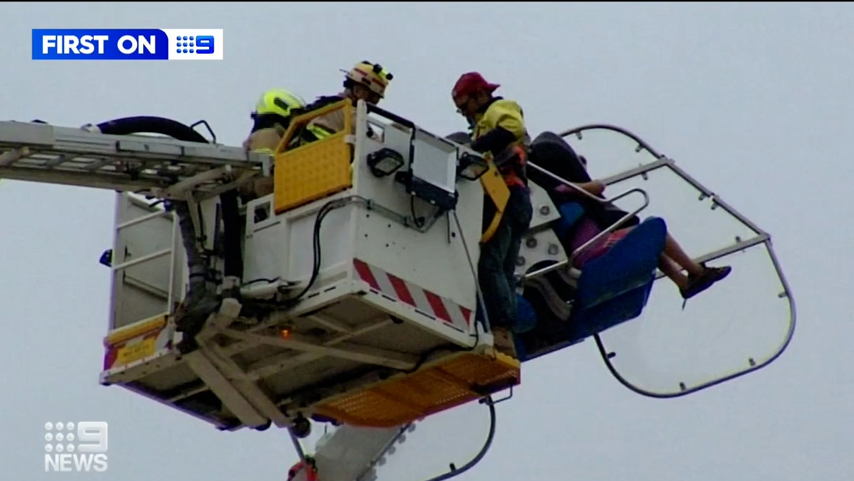 Traumatised teenagers were stuck on a carnival ride, 35m in the air for three hours.