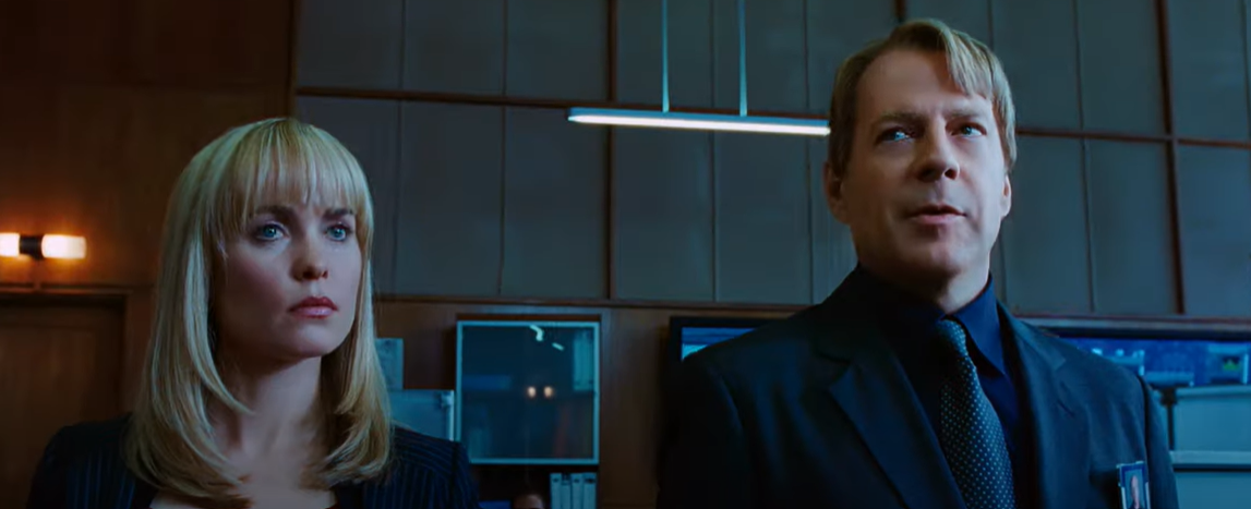 Radha Mitchell and Bruce Willis in Surrogates trailer