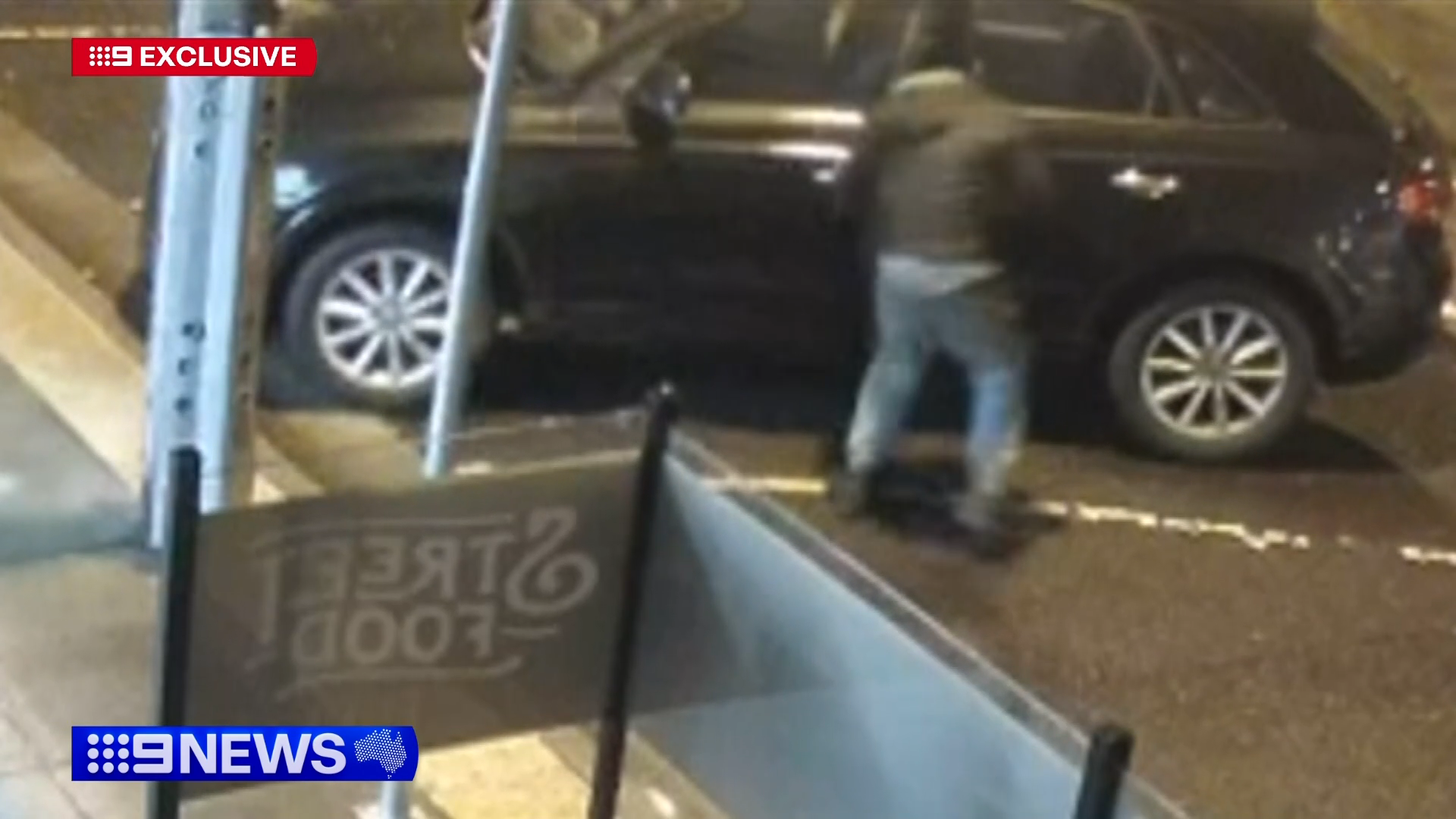 Two thieves drove off with the car, leaving the woman traumatised.