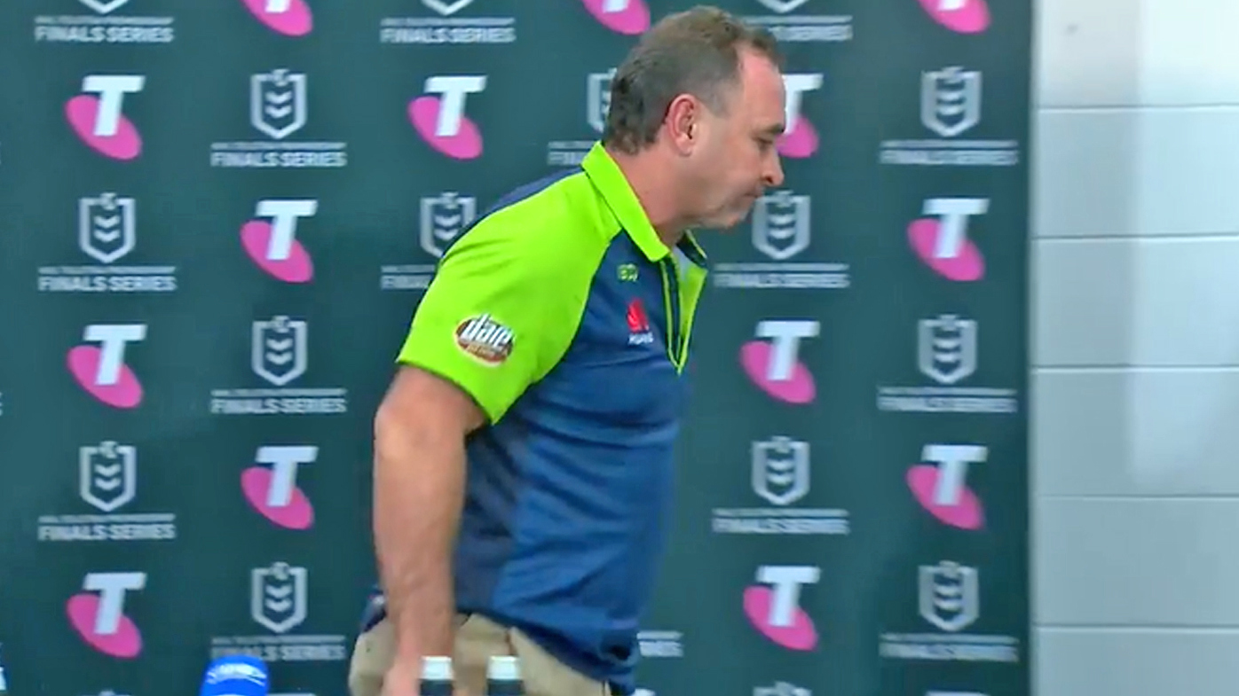 Ricky Stuart walks out of the press conference