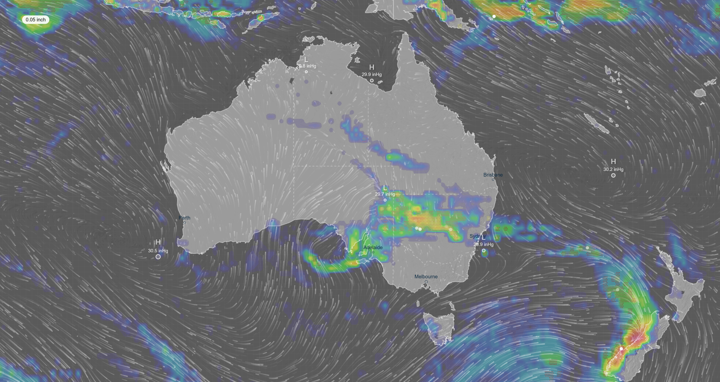 A low pressure system and cold front will push the band from South Australia to the east coast over the next two days.