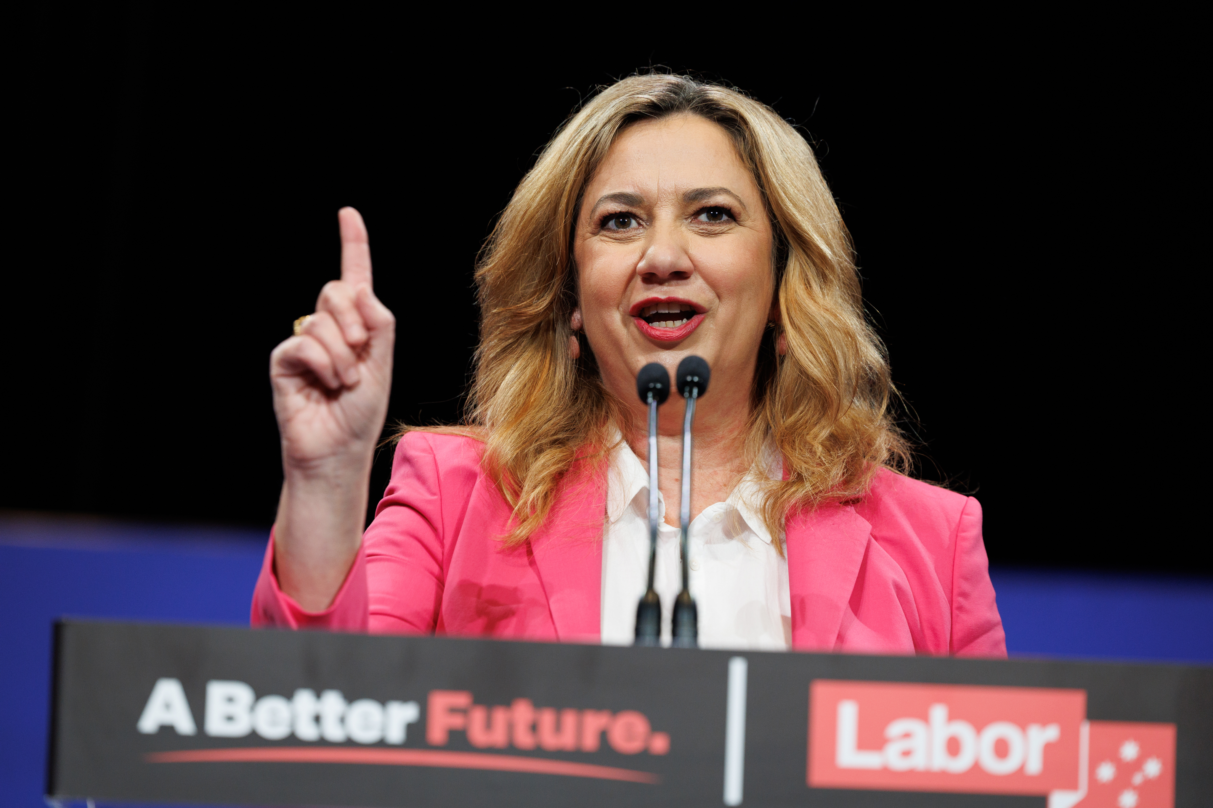 Premier of Queensland Annastacia Palaszczuk  during the Labor Campaign Rally at the Howard Smith Wharves in Brisbane, Queensland, on Sunday 15 May 2022. ausvotes22 fedpol Photo: Alex Ellinghausen