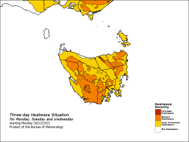 Heatwave sweeping across Tasmania