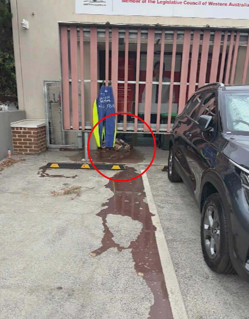 Outside Jackie Jarvis, WA Fisheries Minister's office