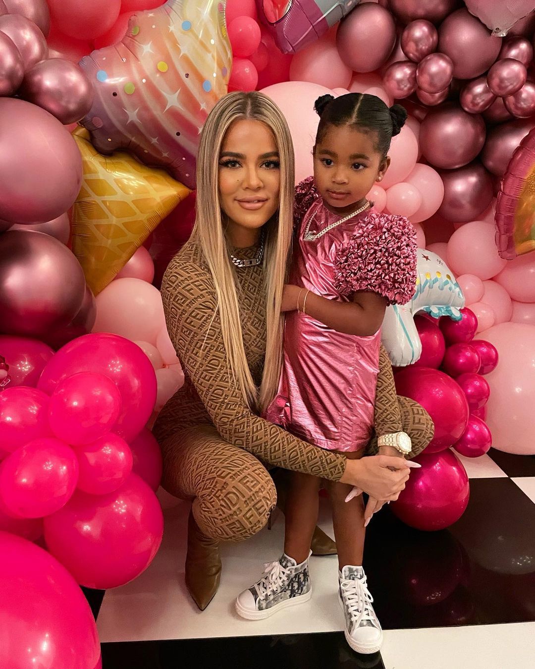 Khloé Kardashian and daughter True.